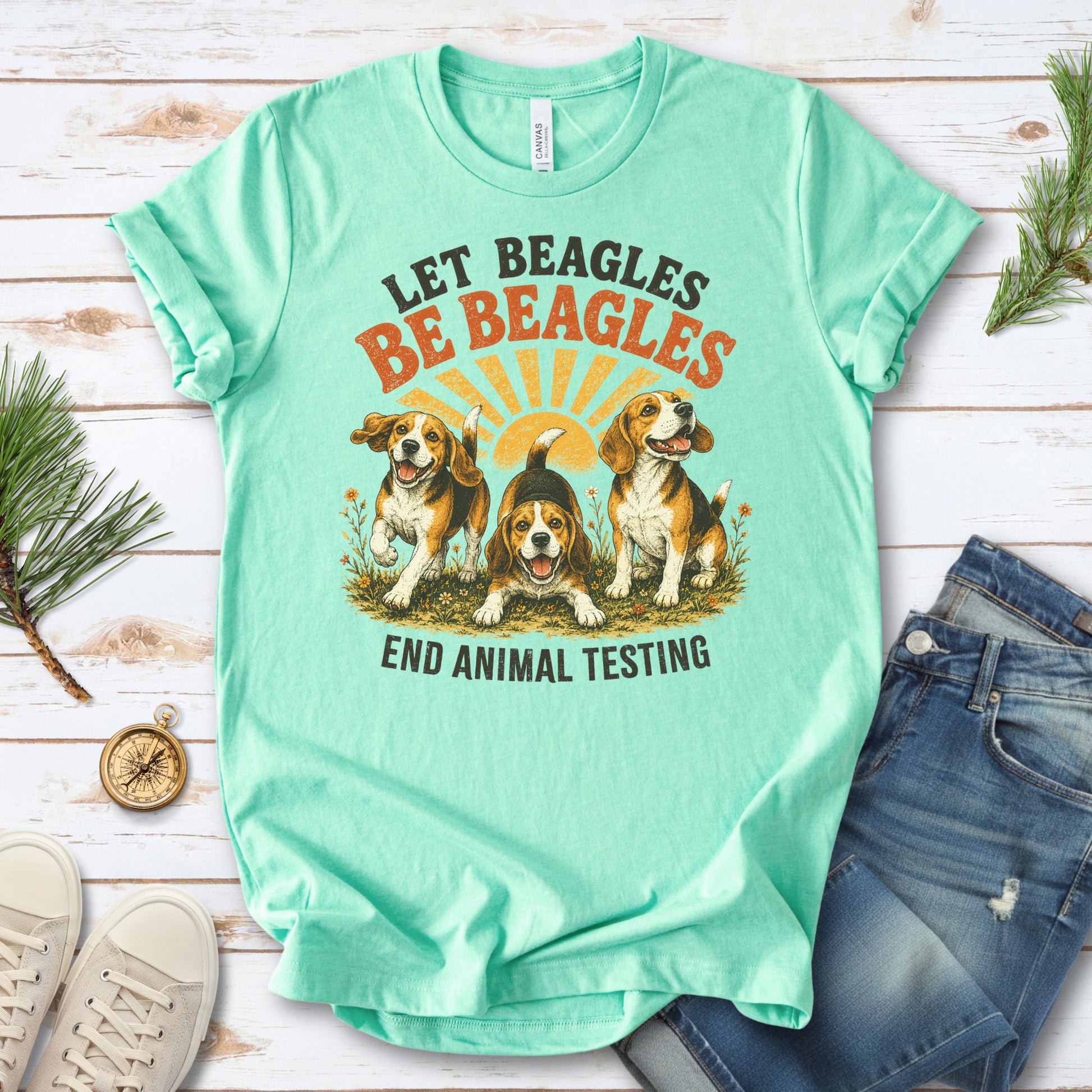 Let Beagles Be Beagles End Animal Testing Beagle Rescue Gift T-Shirt