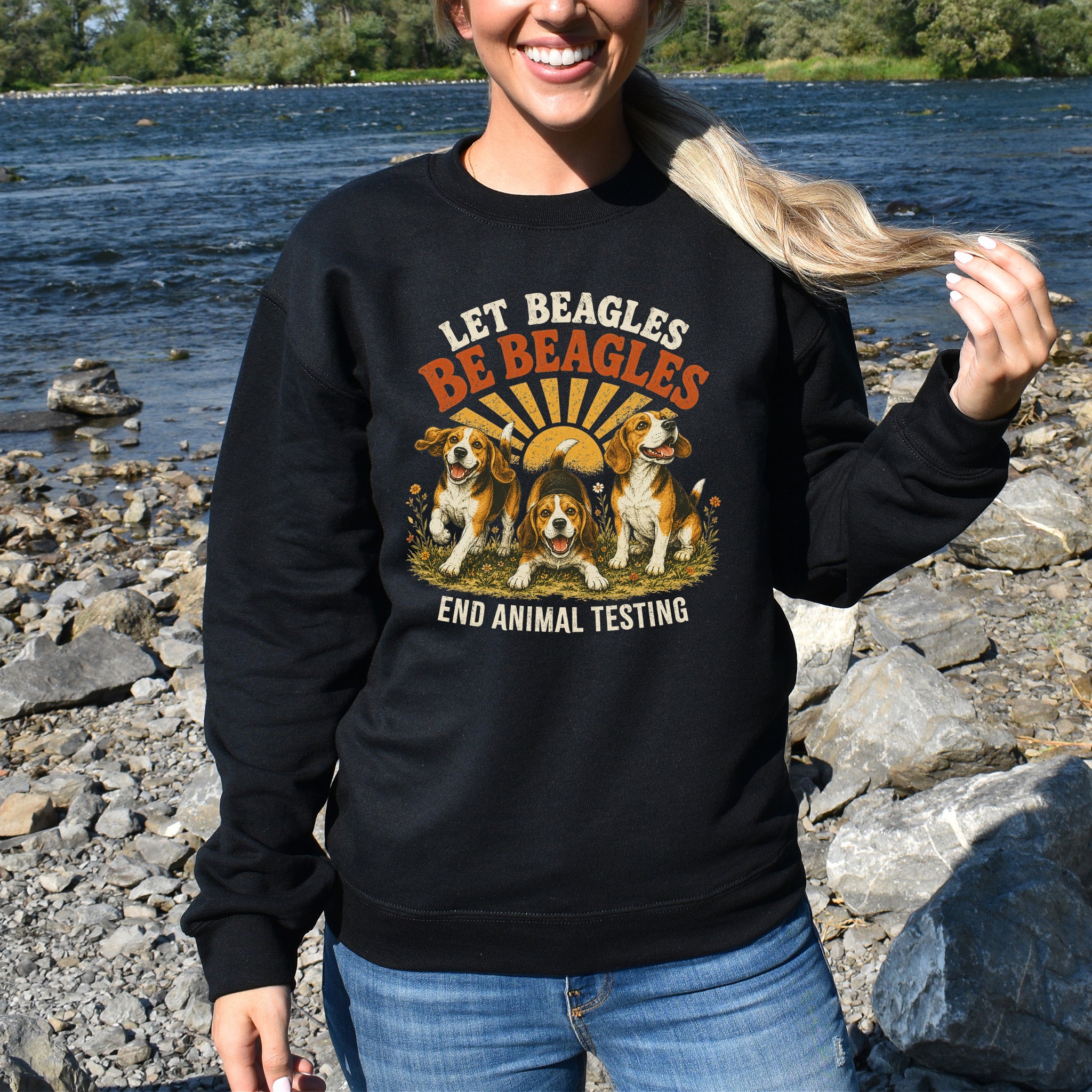 Let Beagles Be Beagles End Animal Testing Beagle Rescue Gift Sweatshirt
