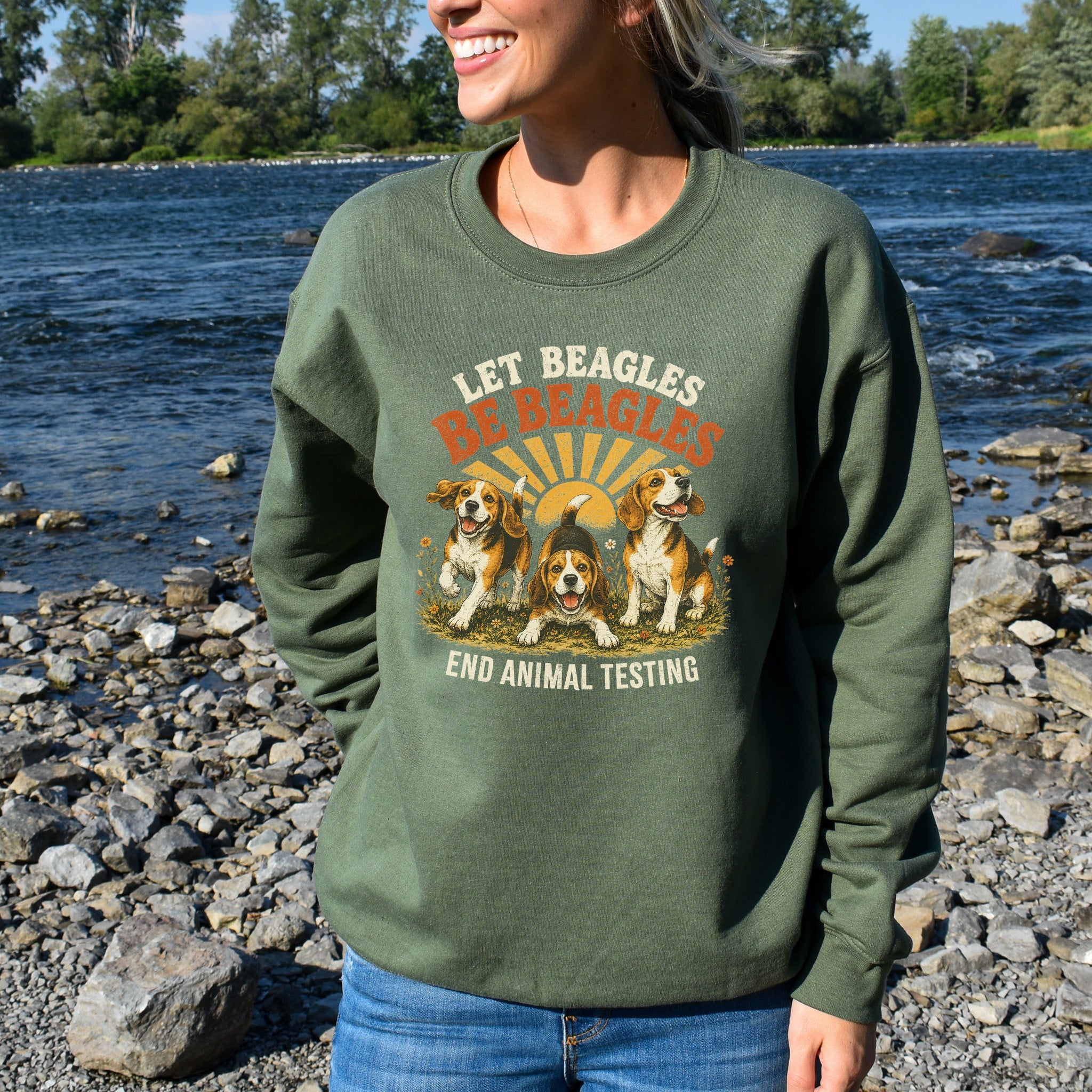 Let Beagles Be Beagles End Animal Testing Beagle Rescue Gift Sweatshirt