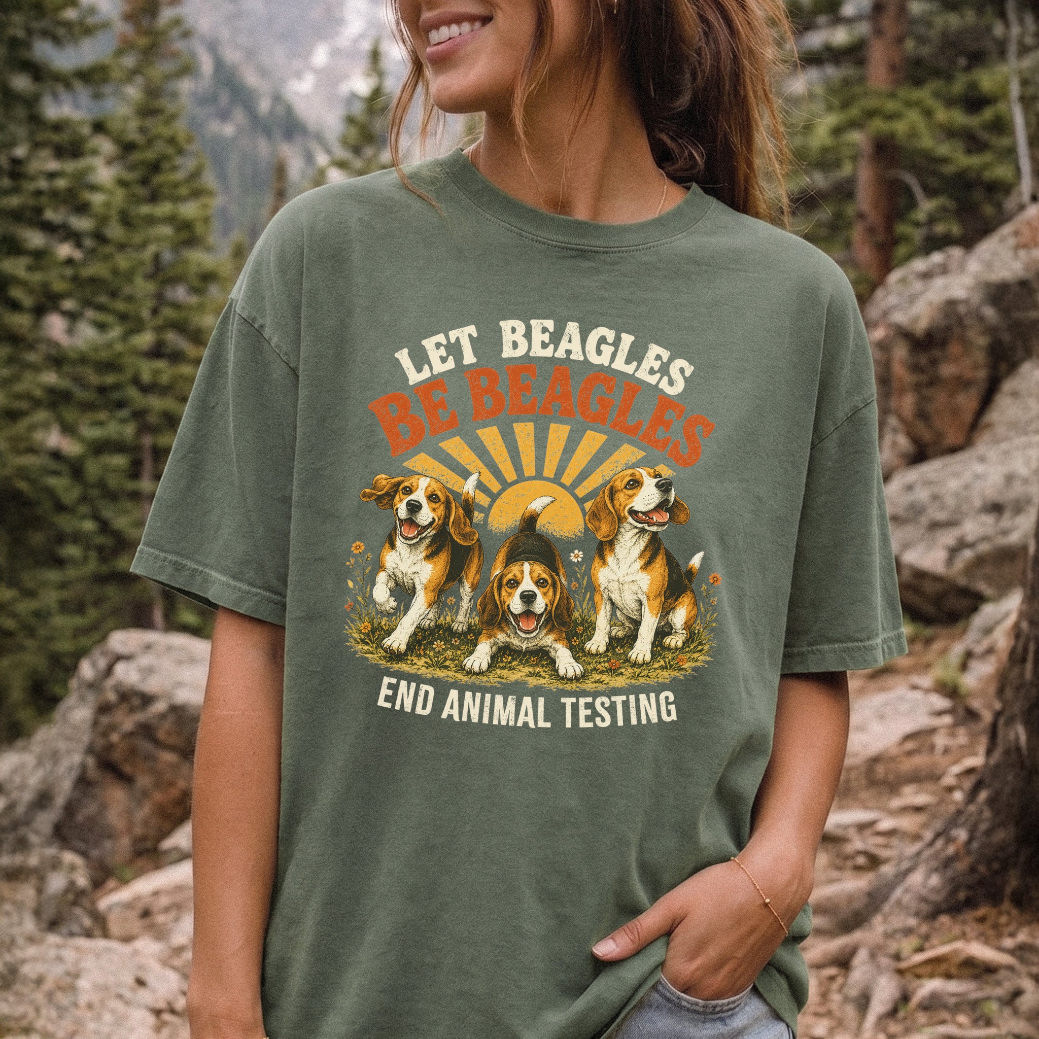 Let Beagles Be Beagles Comfort Colors Shirt – Rescue Dog Tee