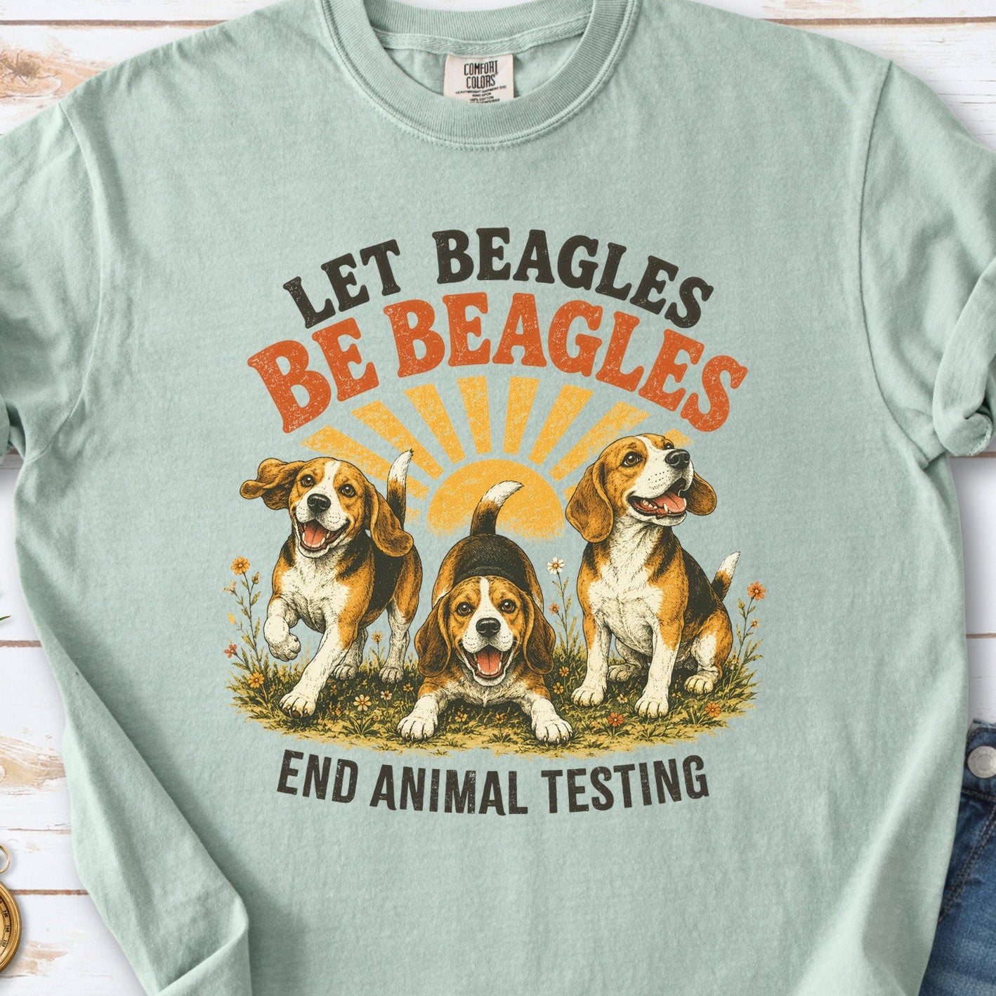Let Beagles Be Beagles Comfort Colors Shirt – Rescue Dog Tee