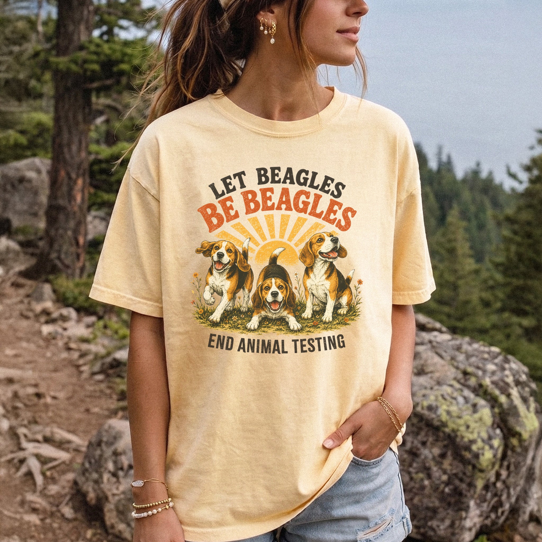 Let Beagles Be Beagles Comfort Colors Shirt – Rescue Dog Tee