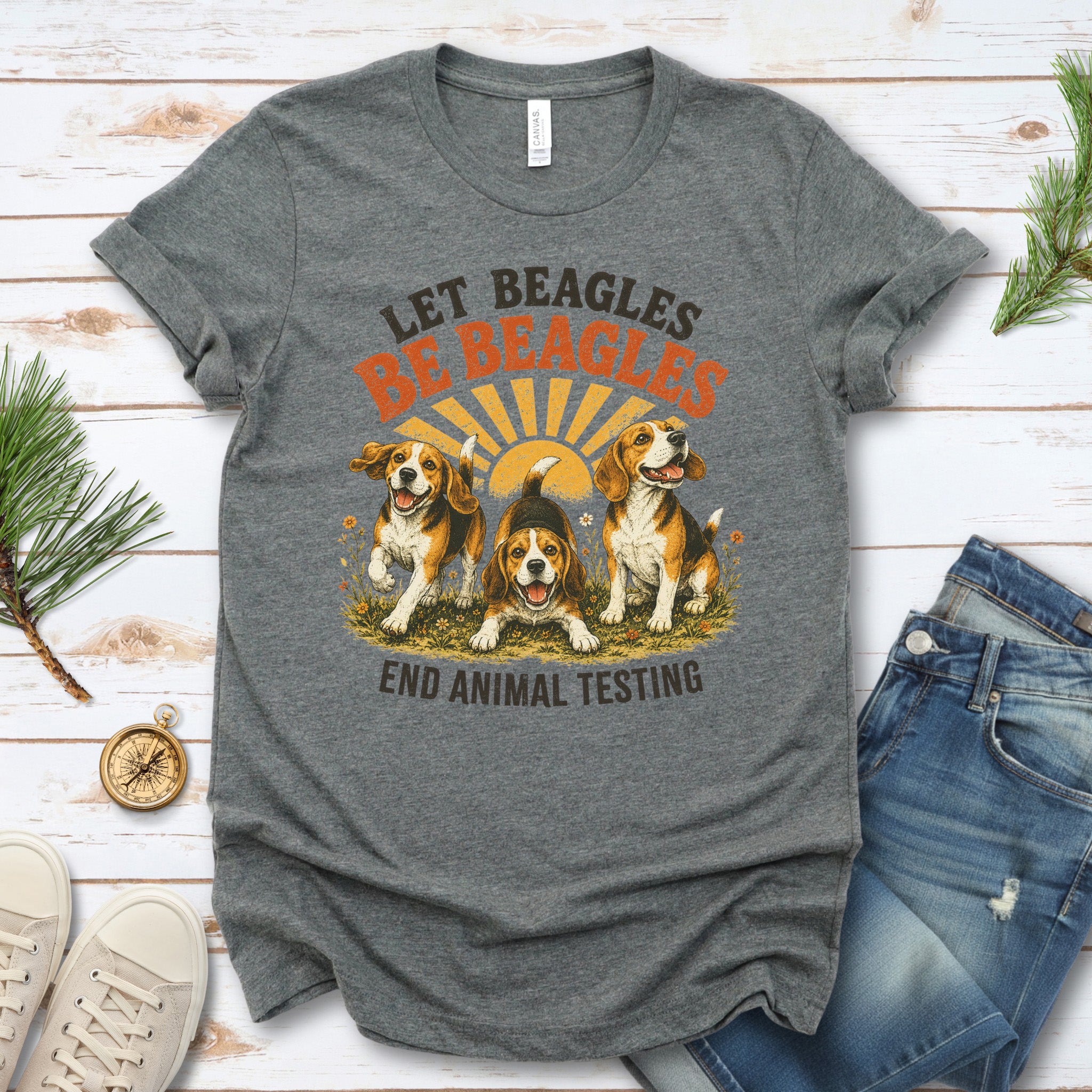 Let Beagles Be Beagles End Animal Testing Beagle Rescue Gift T-Shirt