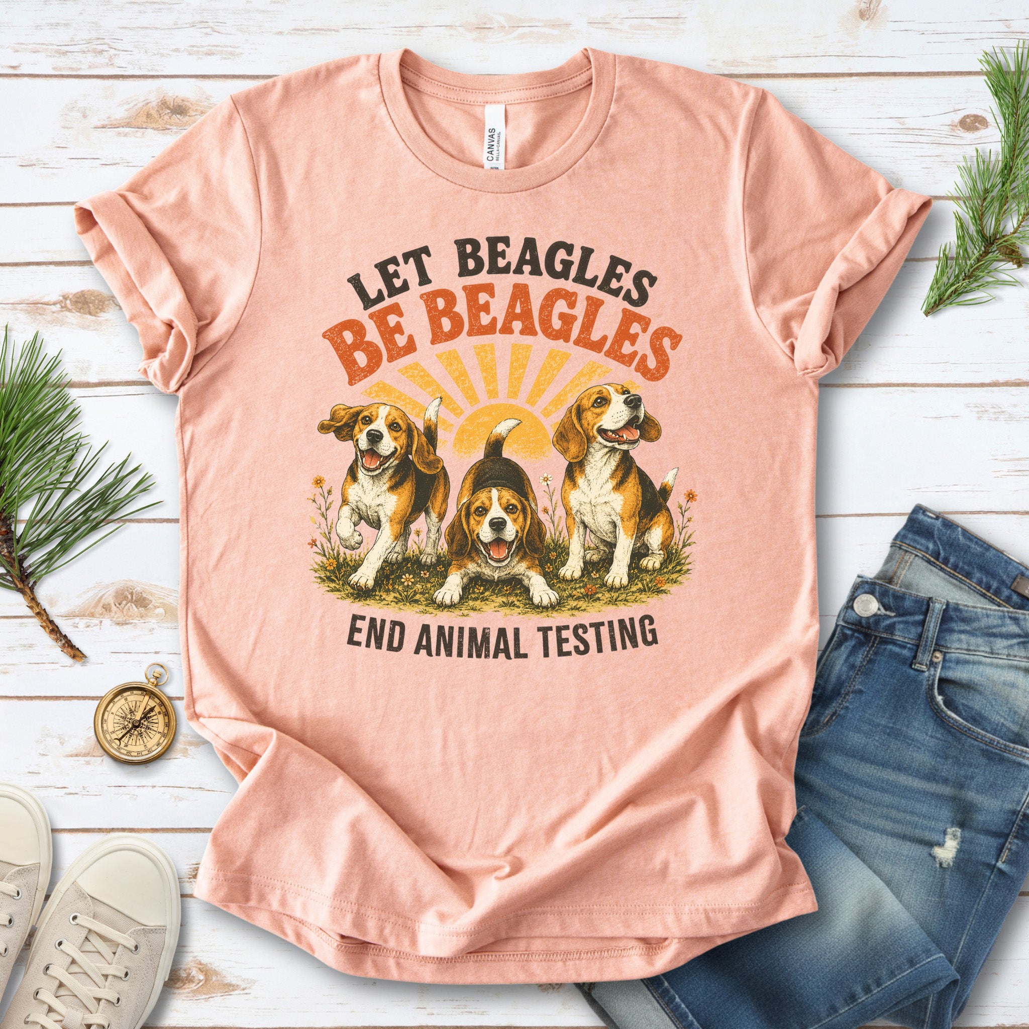 Let Beagles Be Beagles End Animal Testing Beagle Rescue Gift T-Shirt