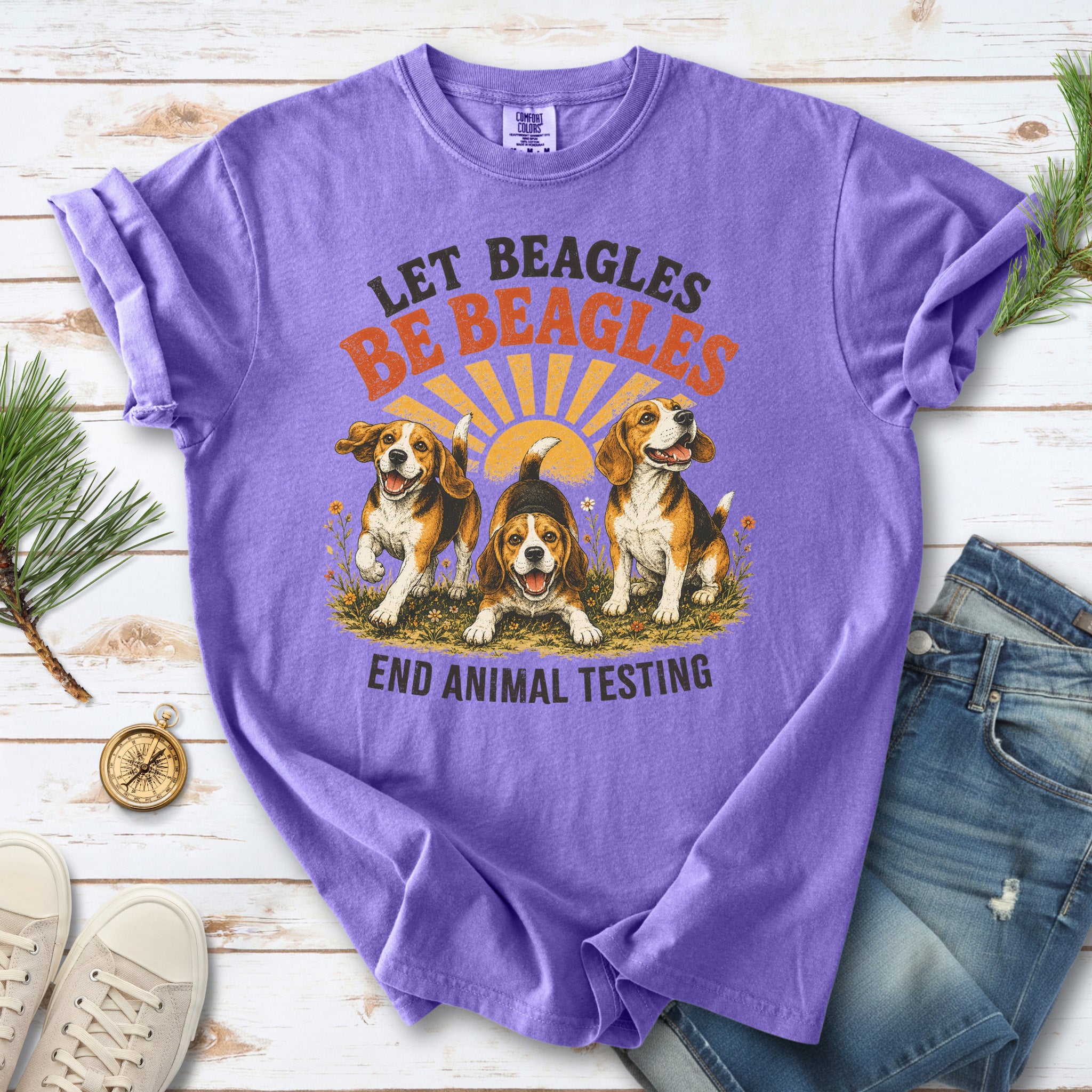 Let Beagles Be Beagles Comfort Colors Shirt – Rescue Dog Tee