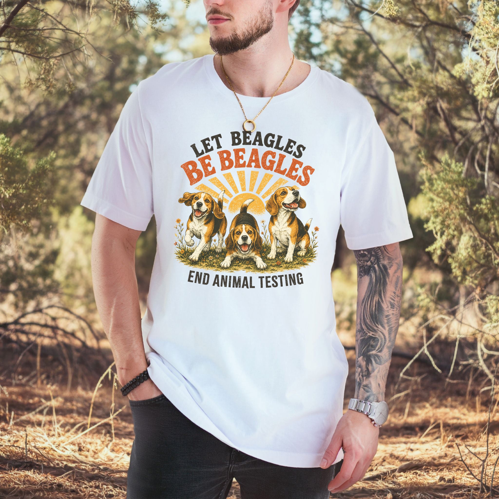 Let Beagles Be Beagles End Animal Testing Beagle Rescue Gift T-Shirt