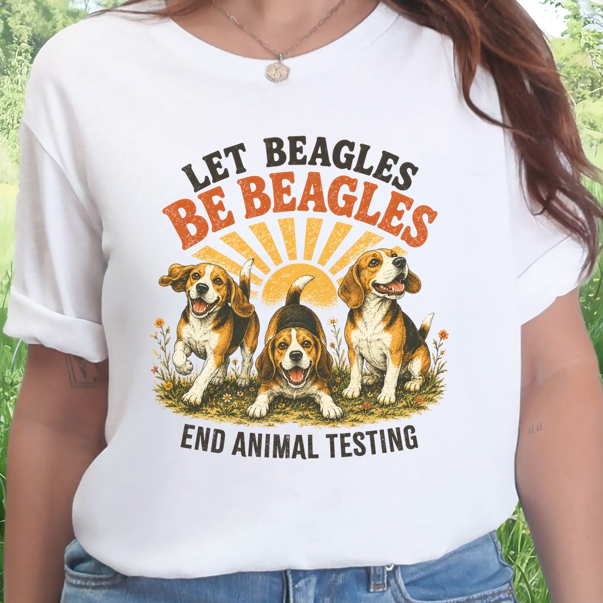 Let Beagles Be Beagles End Animal Testing Beagle Rescue Gift T-Shirt