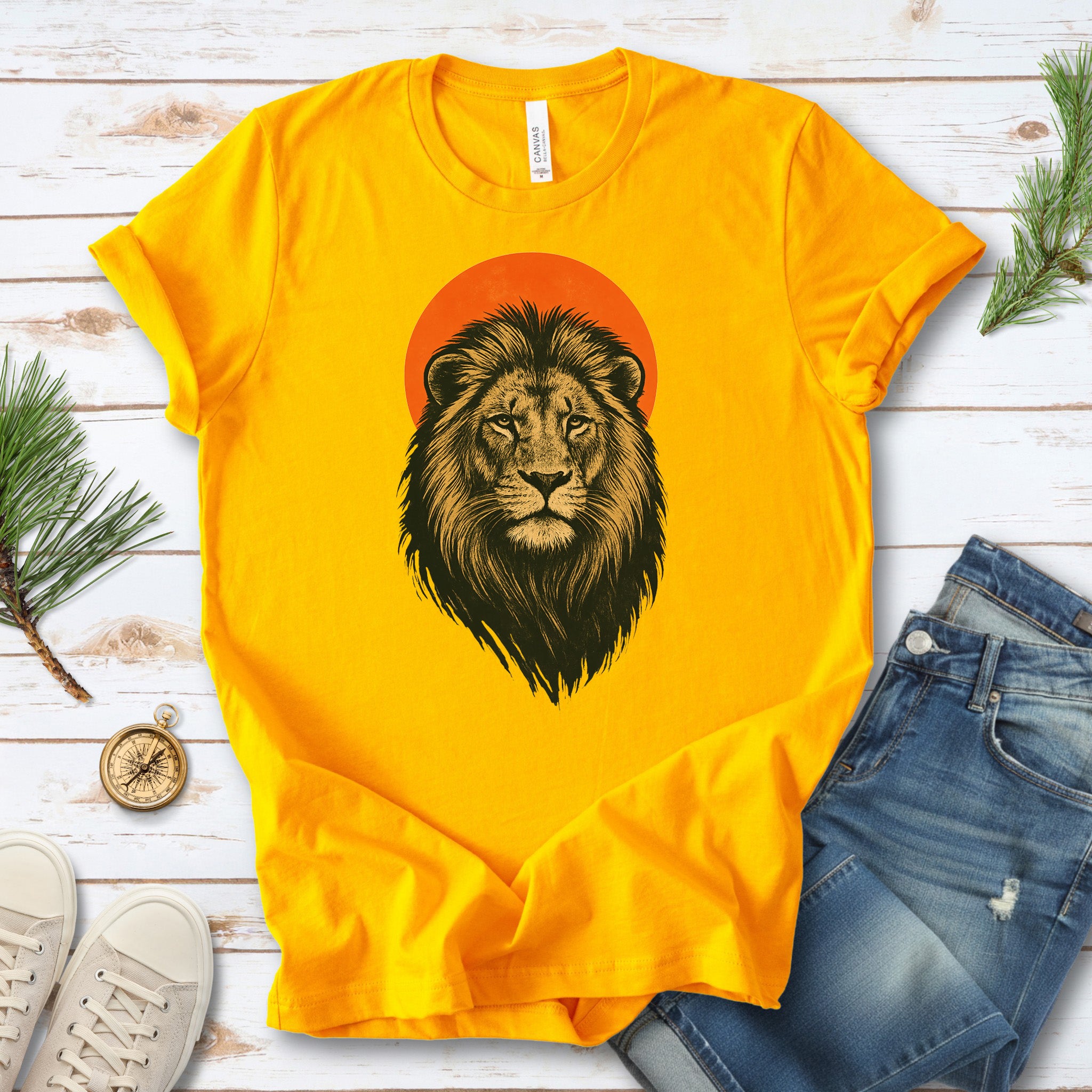 Vintage Lion Sun T-Shirt – Japanese Style Safari King Tee