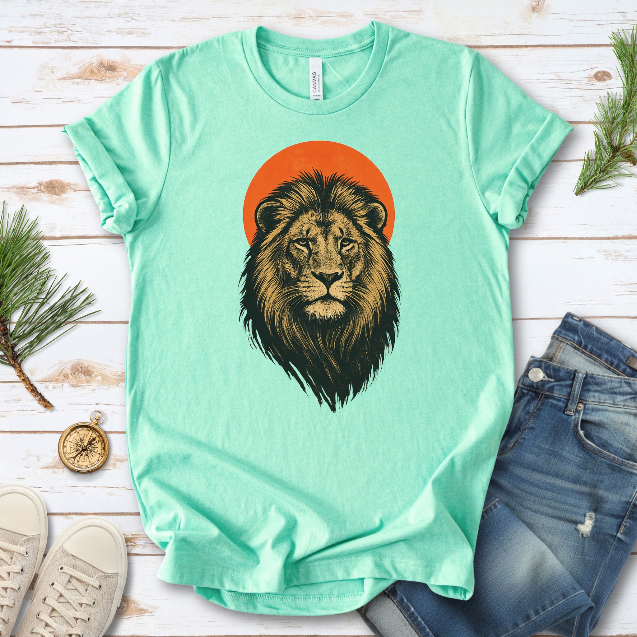 Vintage Lion Sun T-Shirt – Japanese Style Safari King Tee