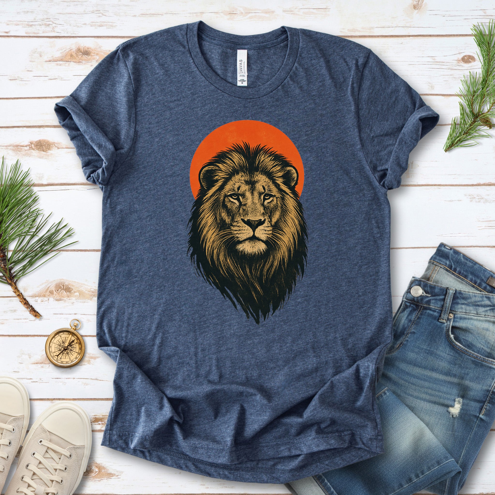 Vintage Lion Sun T-Shirt – Japanese Style Safari King Tee