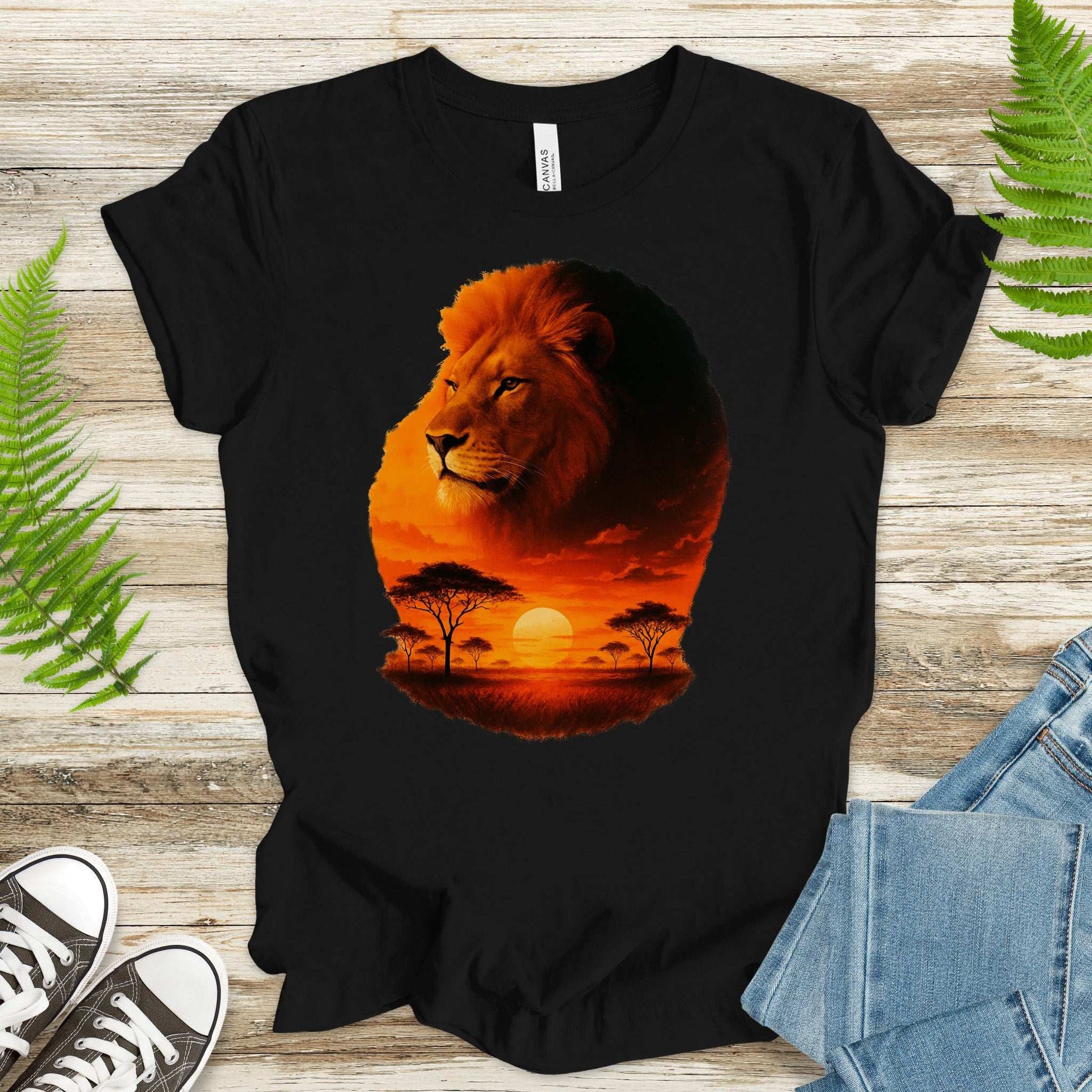 Sunset Safari Lion T-Shirt – Majestic Savannah Spirit Animal Tee