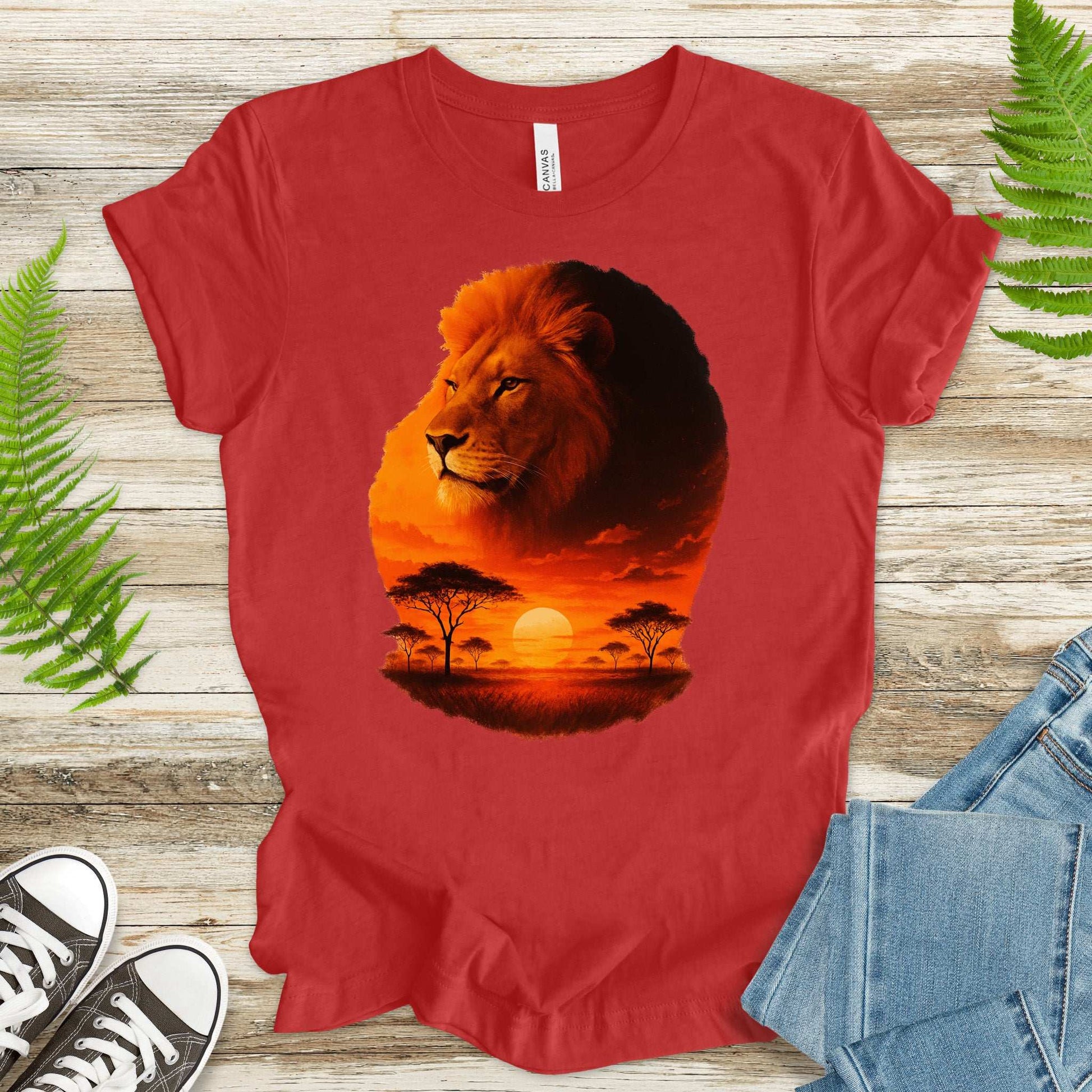 Sunset Safari Lion T-Shirt – Majestic Savannah Spirit Animal Tee