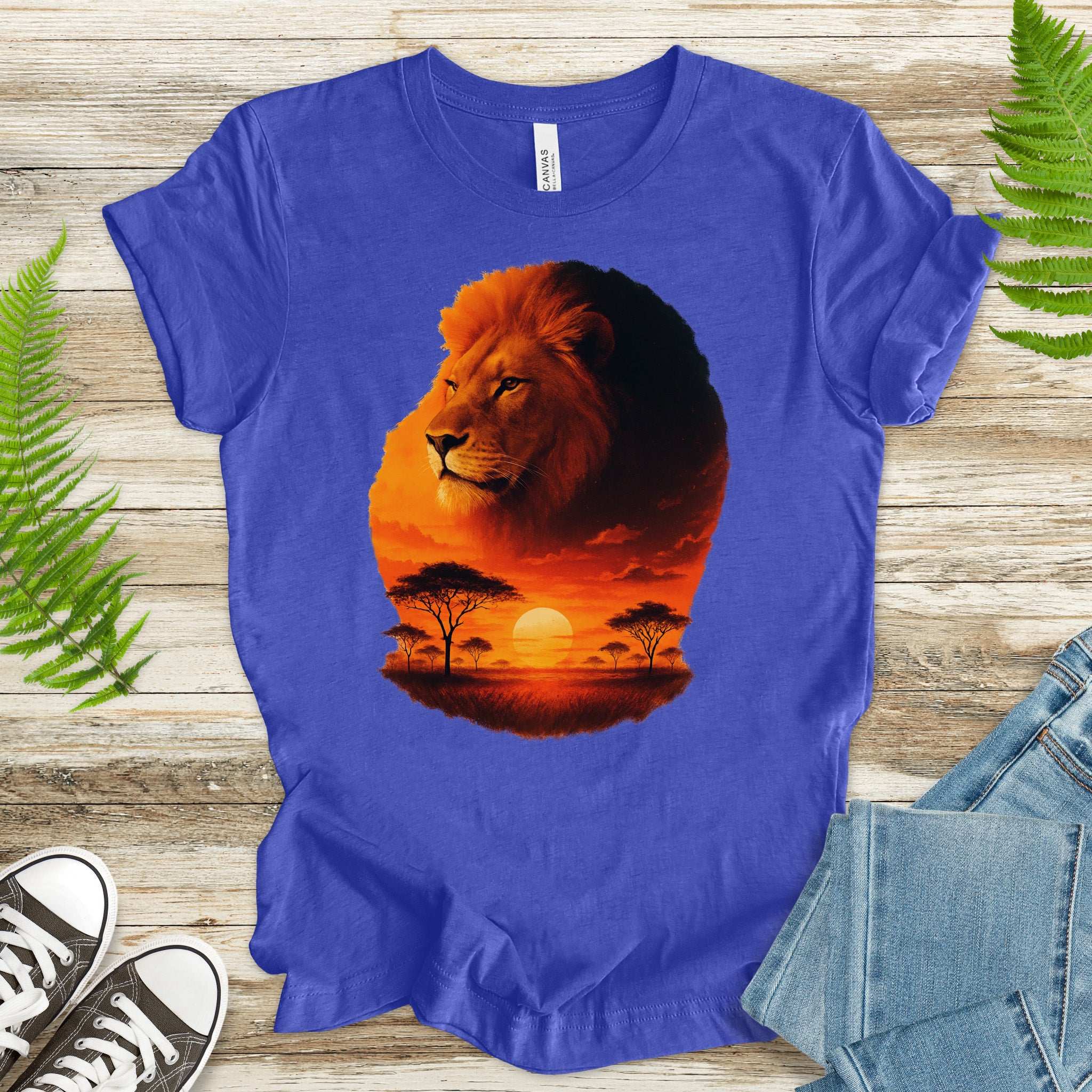 Sunset Safari Lion T-Shirt – Majestic Savannah Spirit Animal Tee
