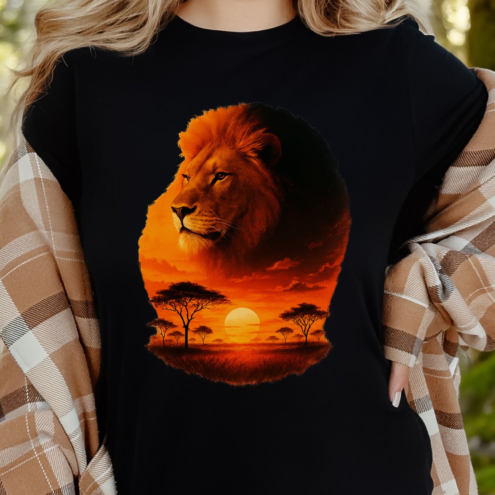 Sunset Safari Lion T-Shirt – Majestic Savannah Spirit Animal Tee