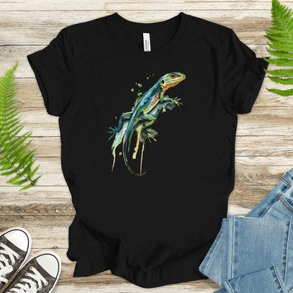 Watercolor Lizard T-Shirt – Vibrant Reptile Lover Nature Tee
