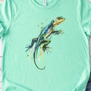 Watercolor Lizard T-Shirt – Vibrant Reptile Lover Nature Tee