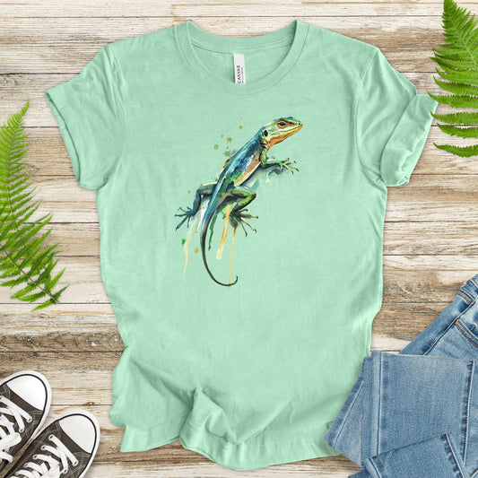 Watercolor Lizard T-Shirt – Vibrant Reptile Lover Nature Tee