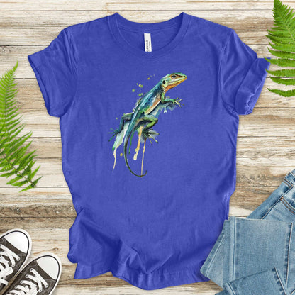 Watercolor Lizard T-Shirt – Vibrant Reptile Lover Nature Tee