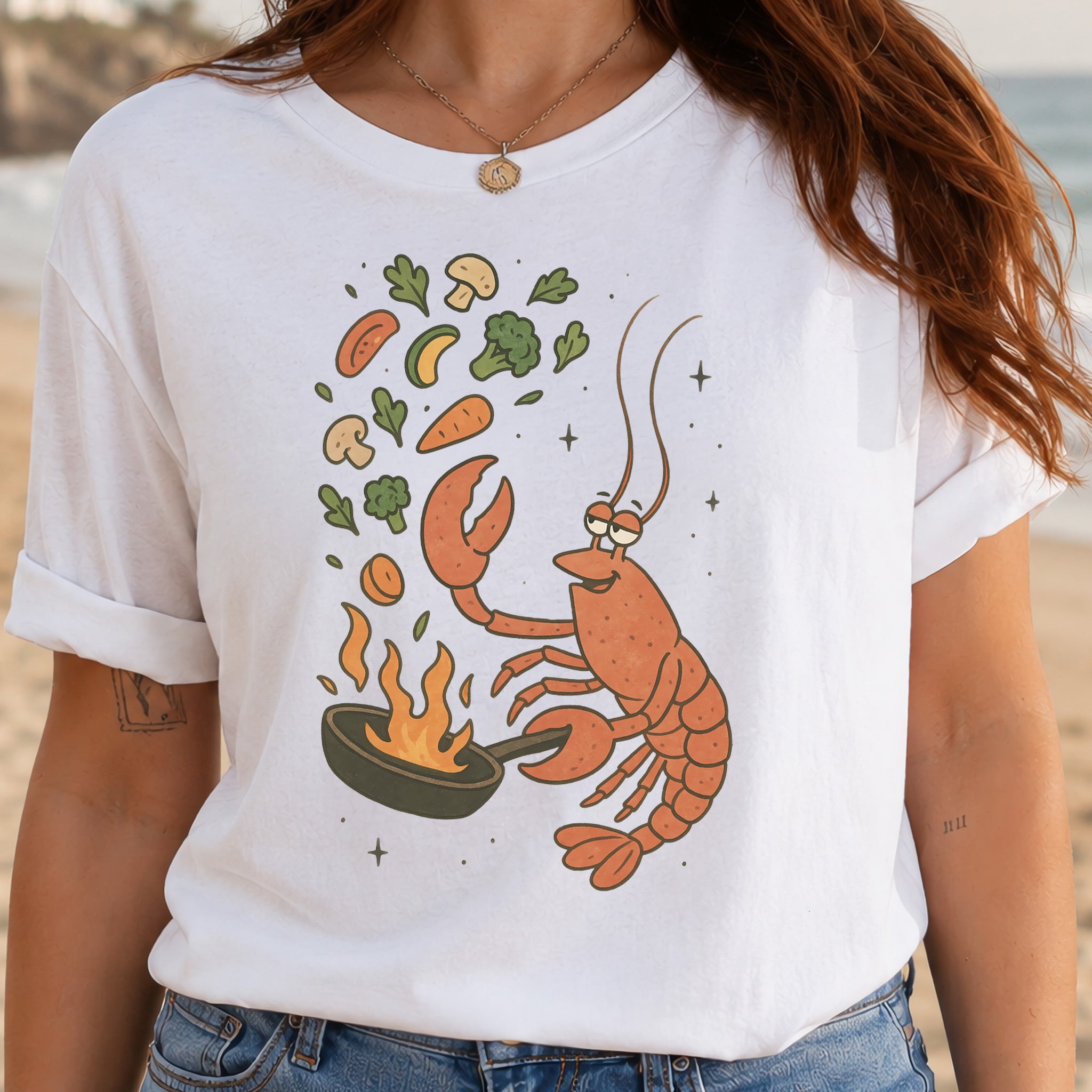 Lobster Chef Cooking T-Shirt – Funny Ocean Foodie Tee