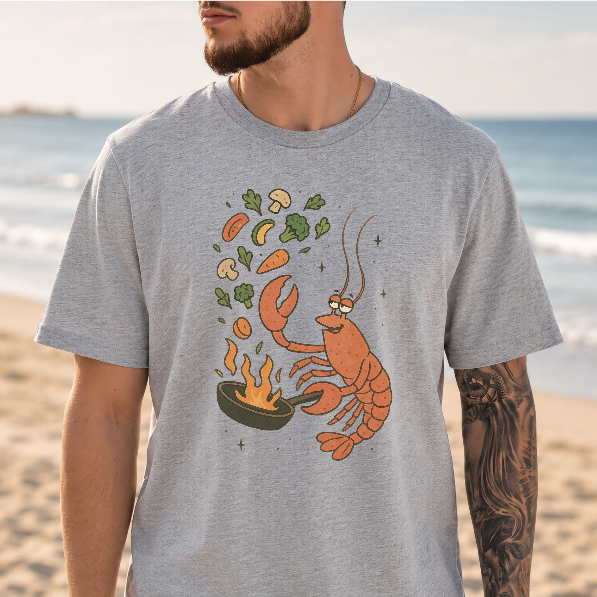 Lobster Chef Cooking T-Shirt – Funny Ocean Foodie Tee