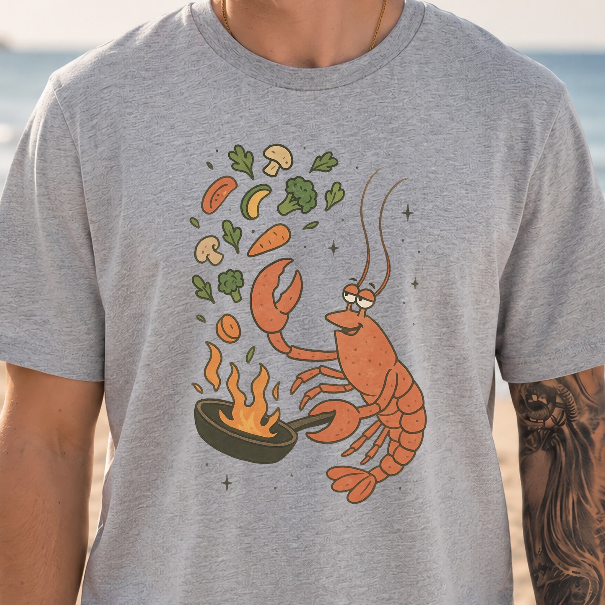 Lobster Chef Cooking T-Shirt – Funny Ocean Foodie Tee