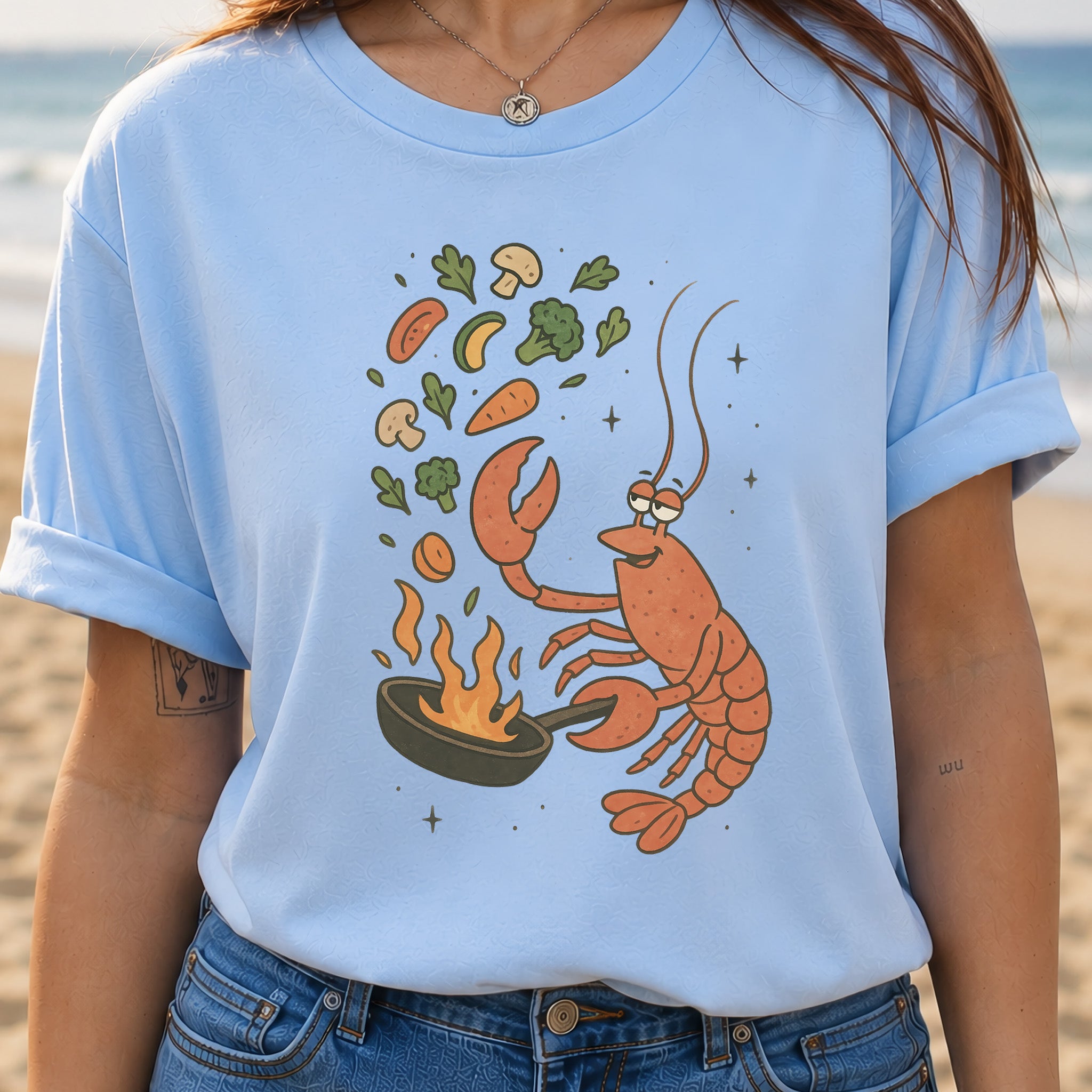 Lobster Chef Cooking T-Shirt – Funny Ocean Foodie Tee