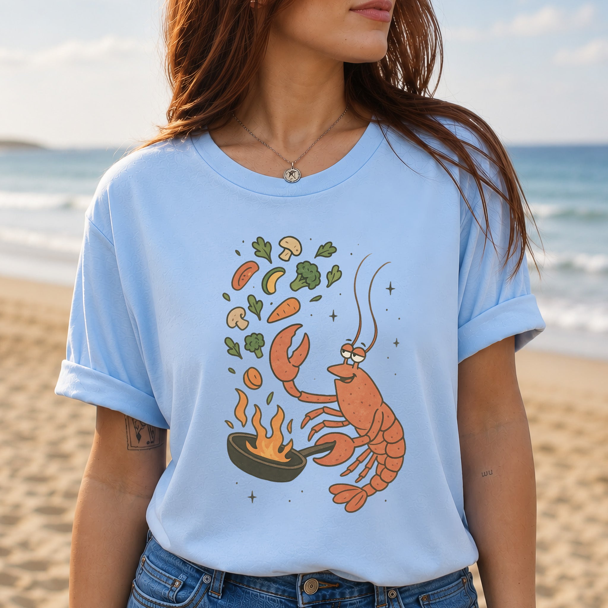 Lobster Chef Cooking T-Shirt – Funny Ocean Foodie Tee