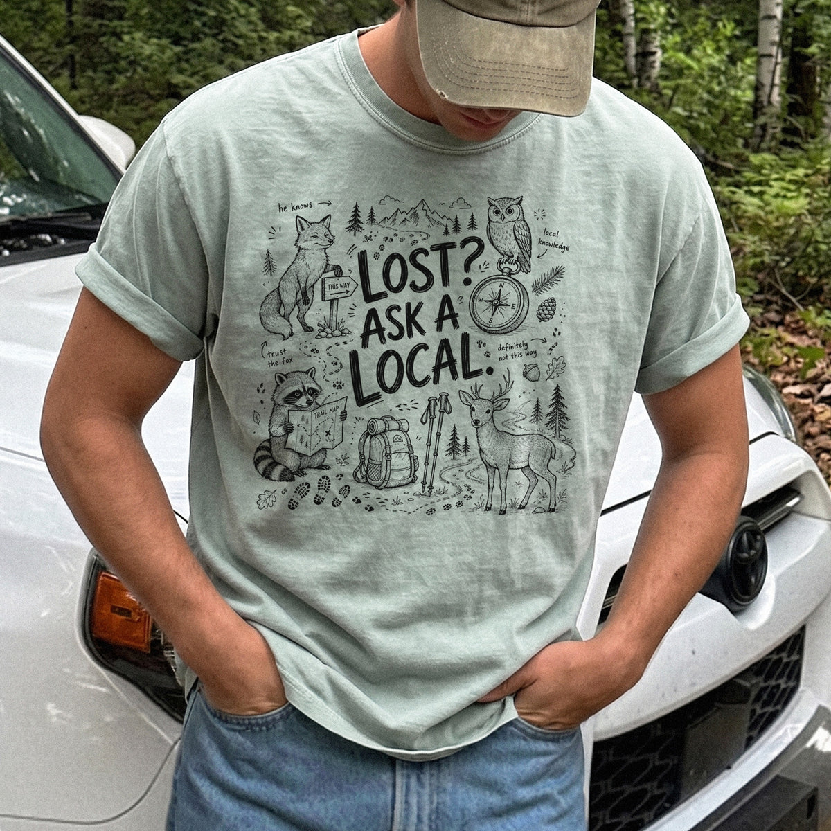 Lost? Ask a Local Comfort Colors Shirt – Funny Hiking Wildlife Tee