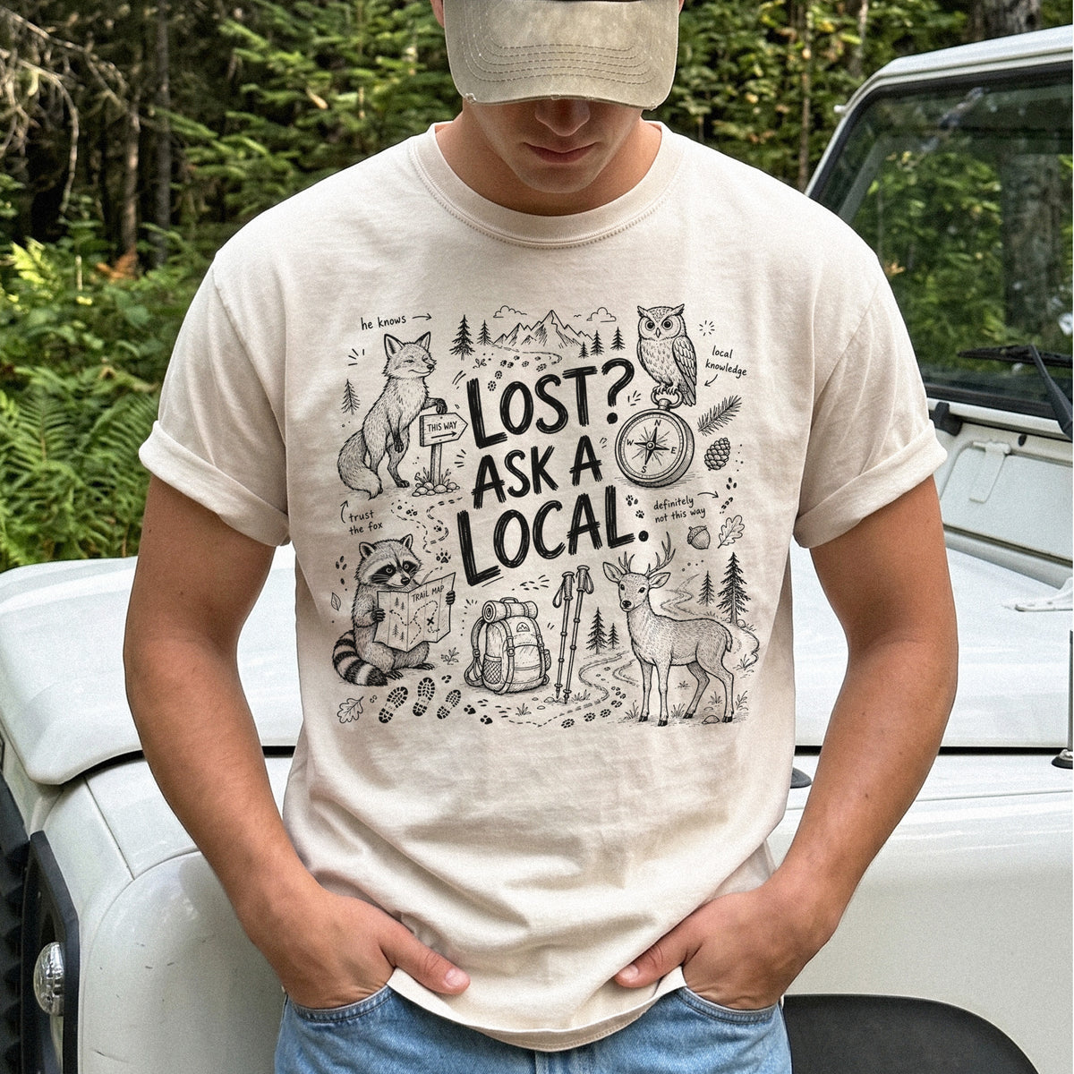 Lost? Ask a Local Comfort Colors Shirt – Funny Hiking Wildlife Tee
