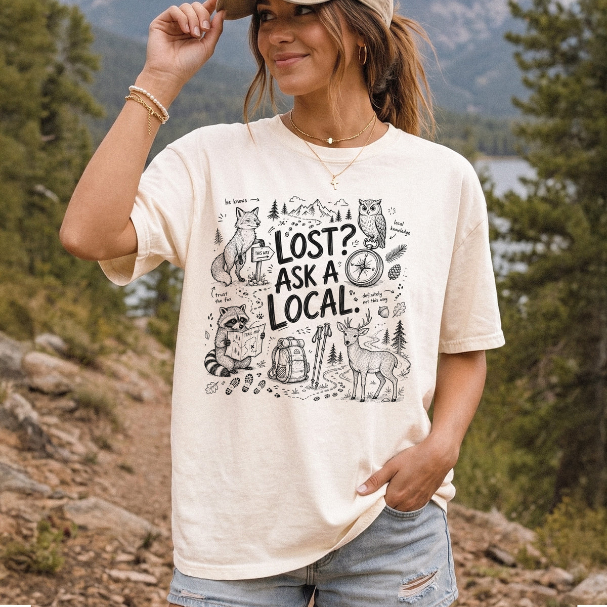 Lost? Ask a Local Comfort Colors Shirt – Funny Hiking Wildlife Tee