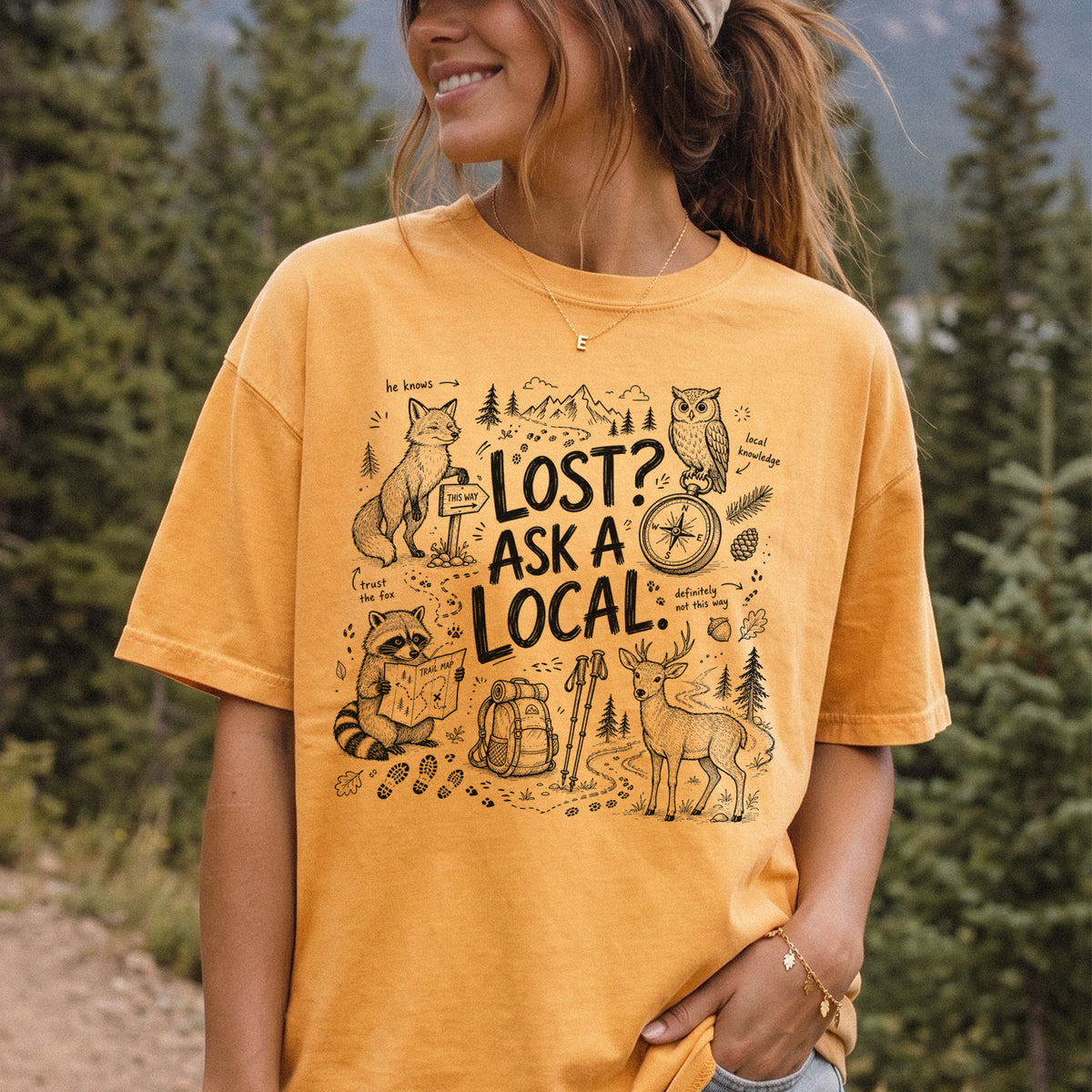 Lost? Ask a Local Comfort Colors Shirt – Funny Hiking Wildlife Tee