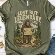 Lost But Legendary Bigfoot Sasquatch Hiking Map Adventure T-Shirt