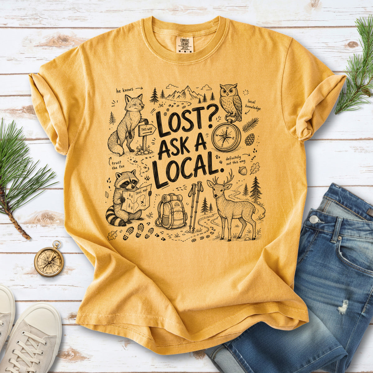 Lost? Ask a Local Comfort Colors Shirt – Funny Hiking Wildlife Tee