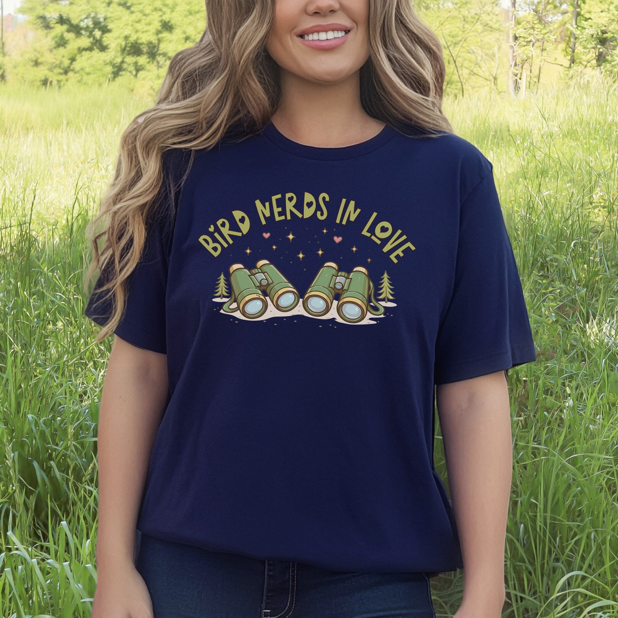 Bird Nerds In Love Cute Binocular Birdwatching T-Shirt
