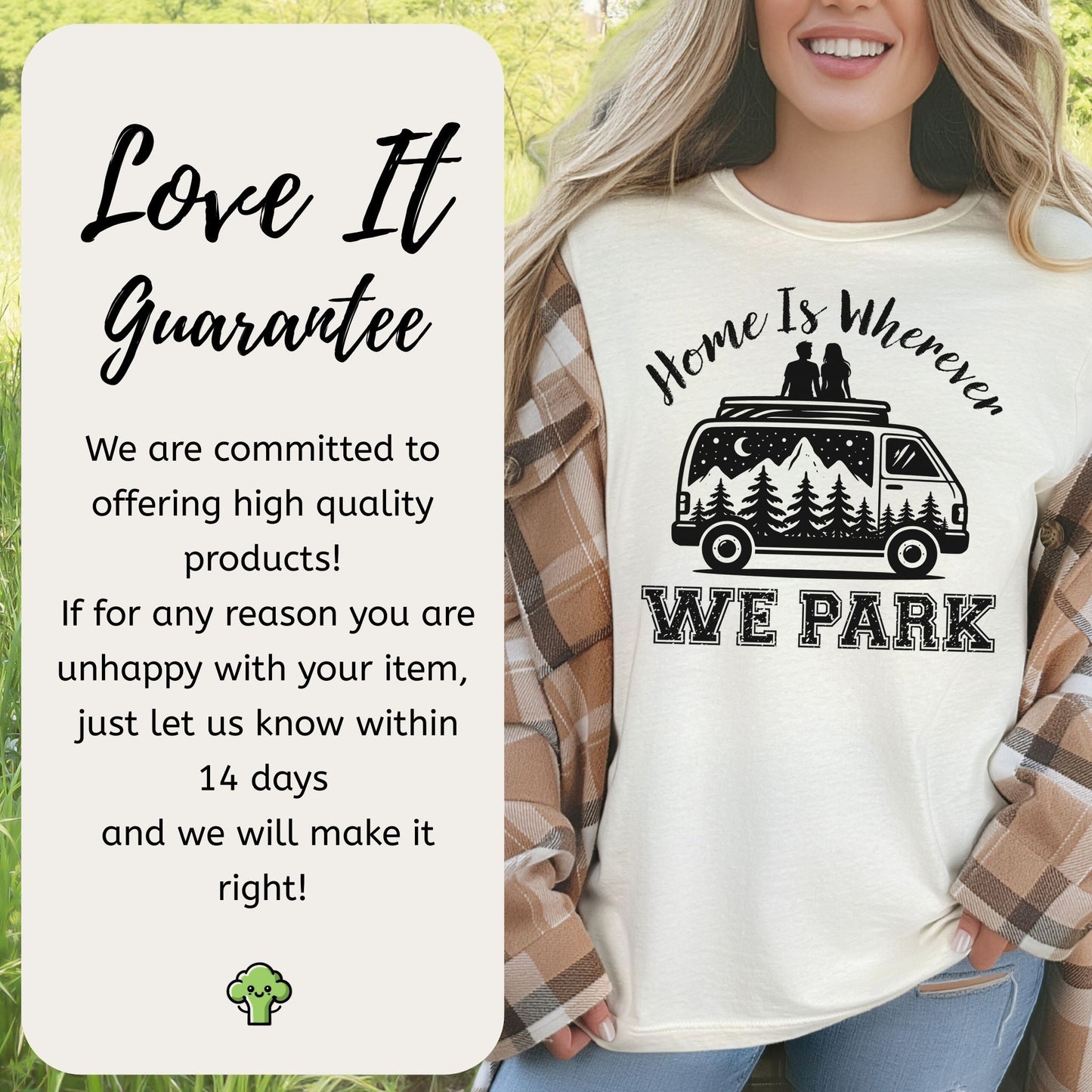 Home Is Wherever We Park Romantic Vanlife Adventure T-Shirt
