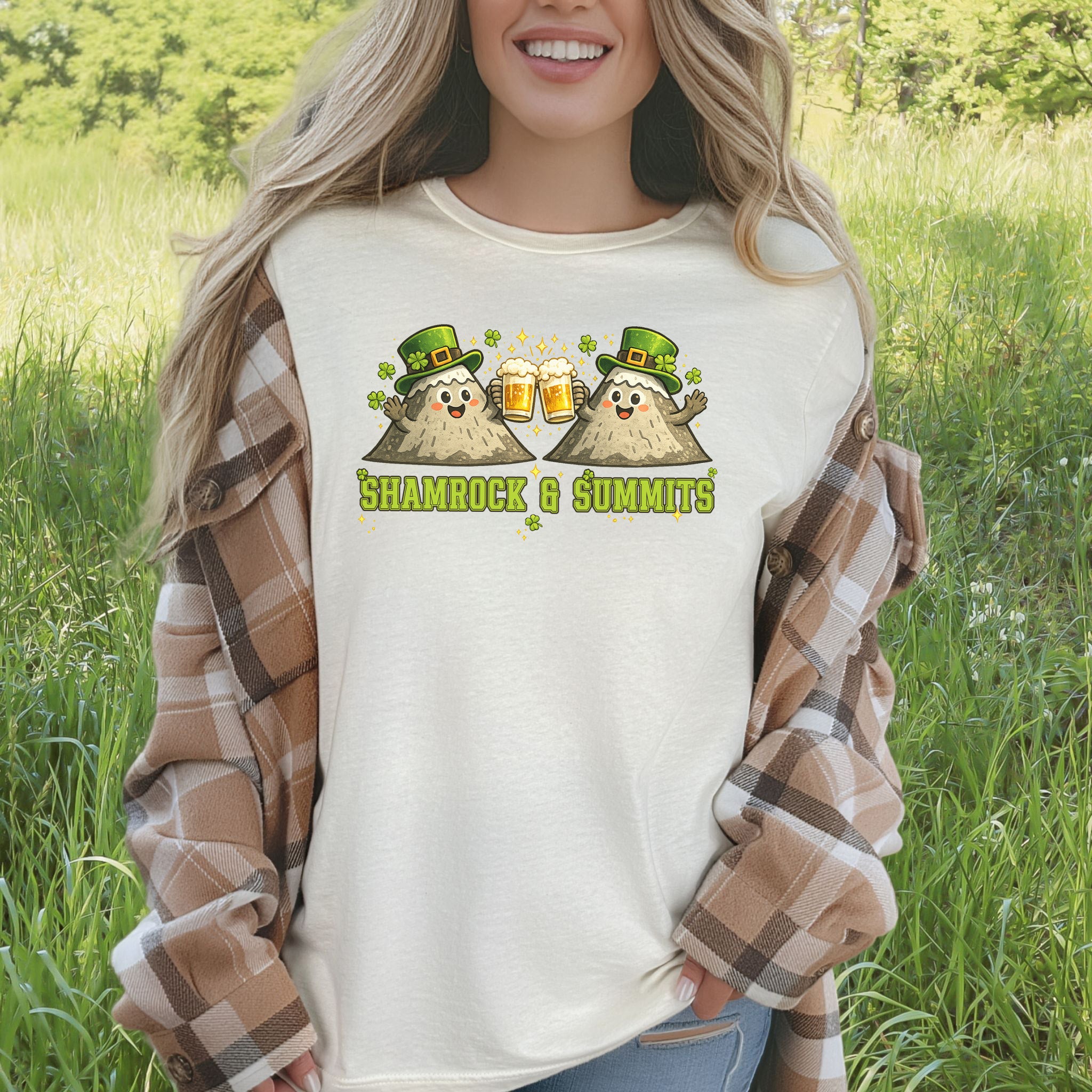Shamrock & Summits T-Shirt – Funny St. Patrick’s Day Mountain Beer Tee