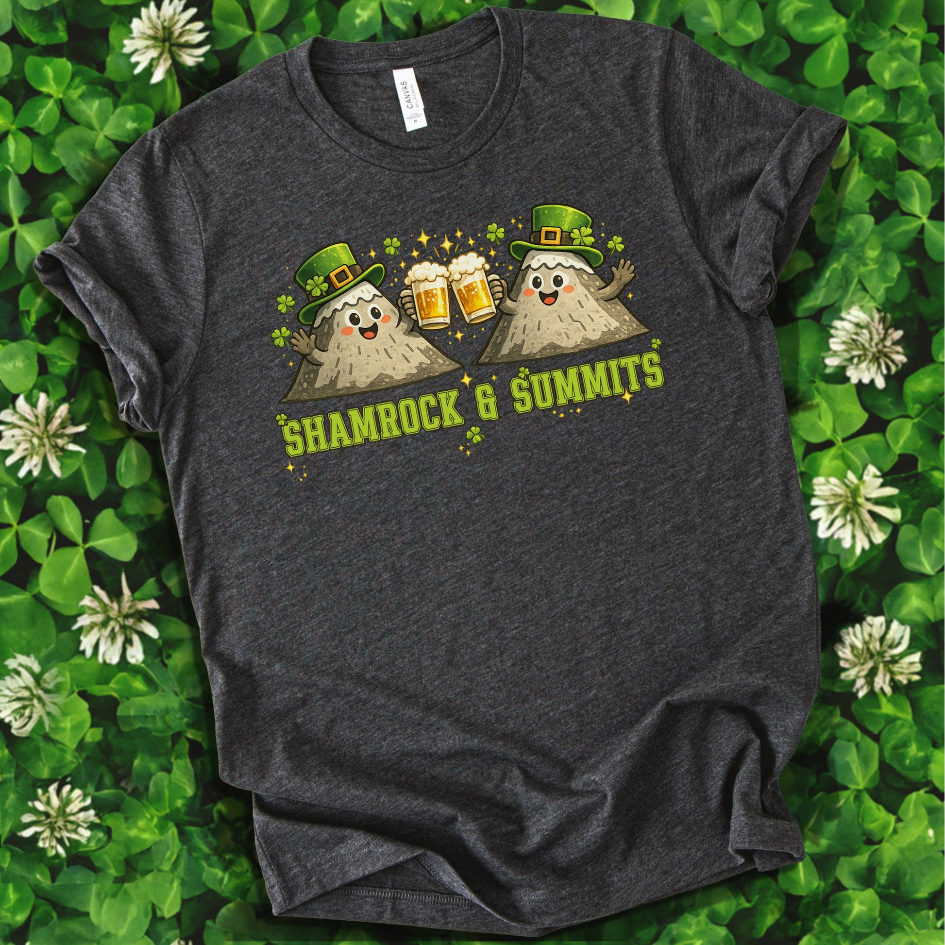 Shamrock & Summits T-Shirt – Funny St. Patrick’s Day Mountain Beer Tee