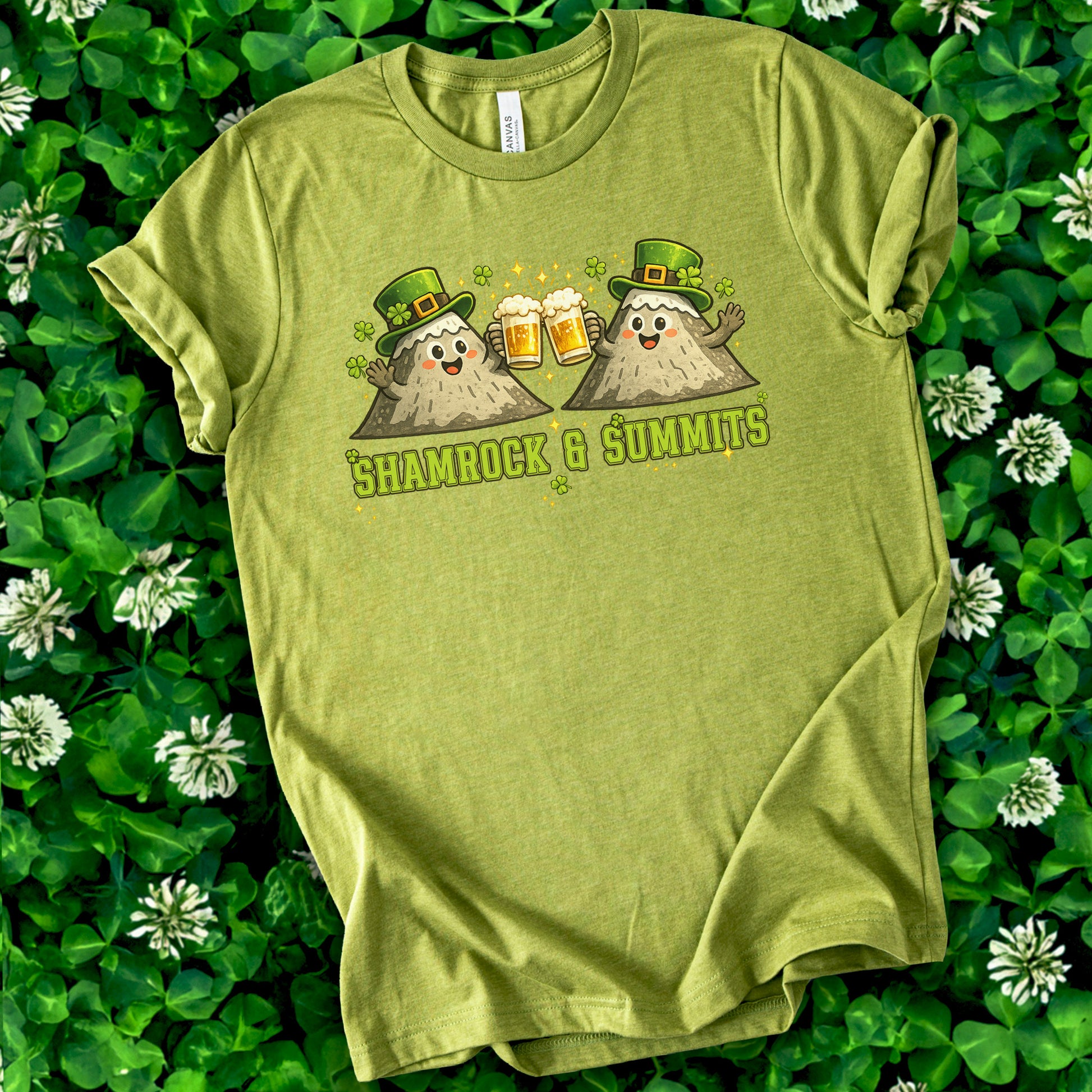 Shamrock & Summits T-Shirt – Funny St. Patrick’s Day Mountain Beer Tee