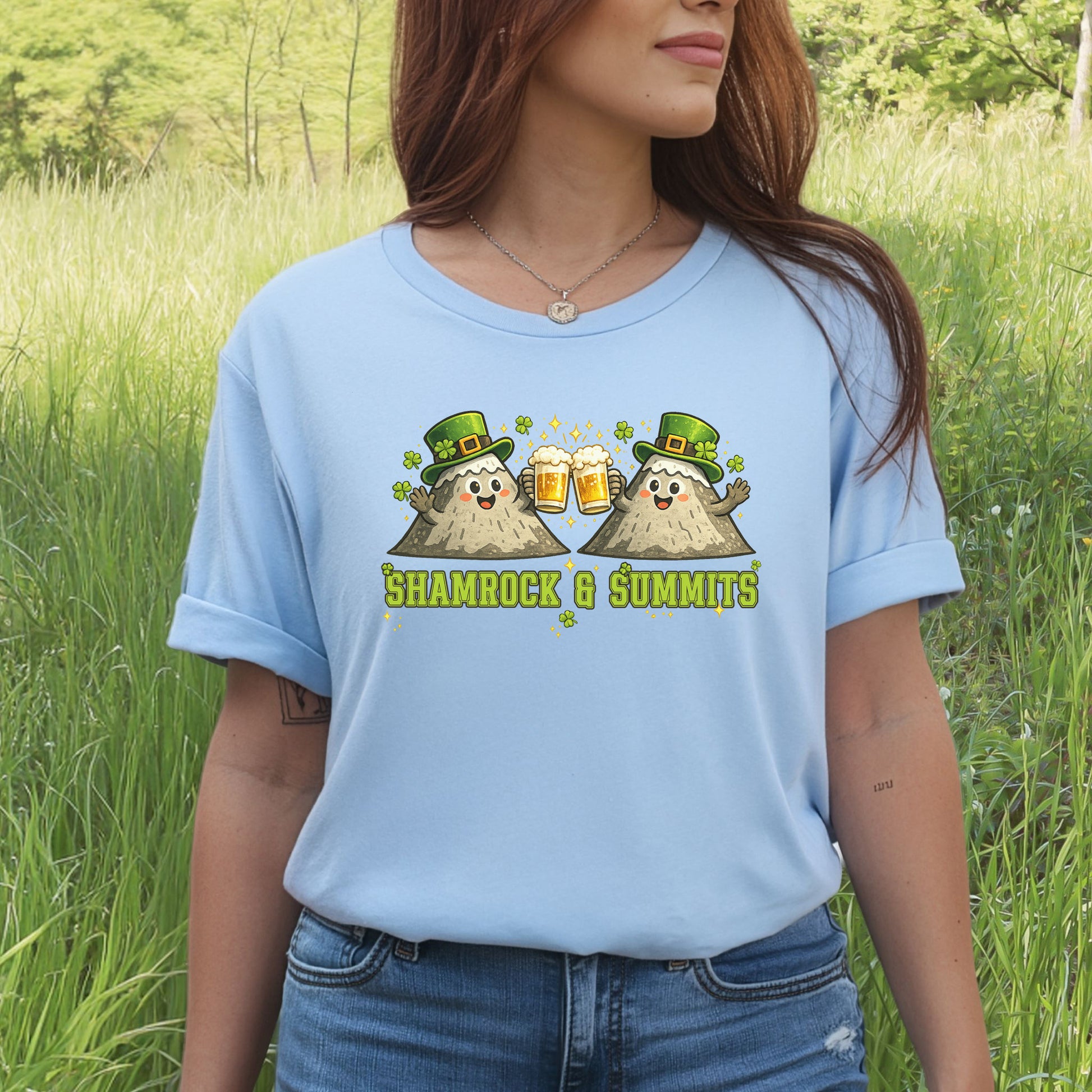 Shamrock & Summits T-Shirt – Funny St. Patrick’s Day Mountain Beer Tee