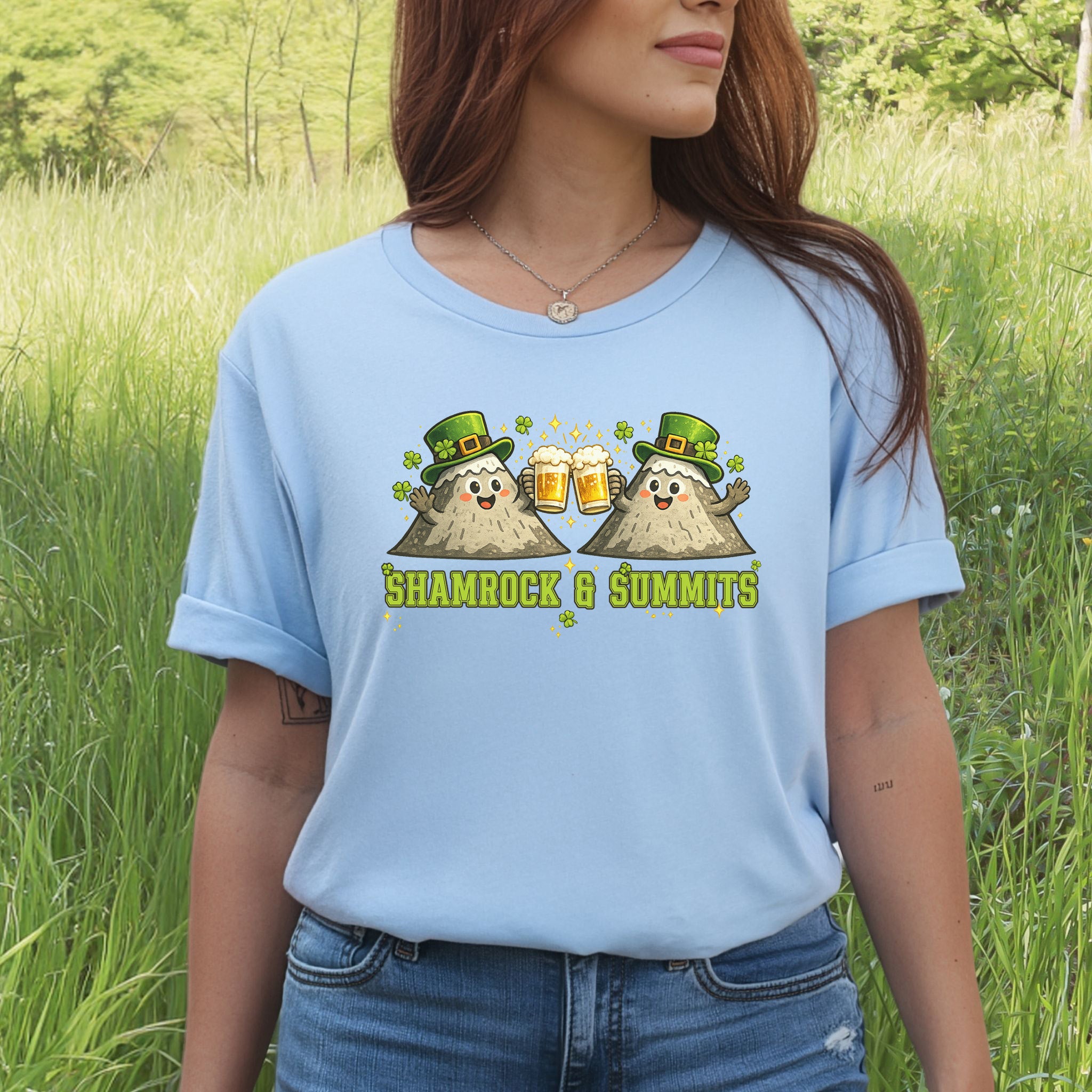 Shamrock & Summits T-Shirt – Funny St. Patrick’s Day Mountain Beer Tee