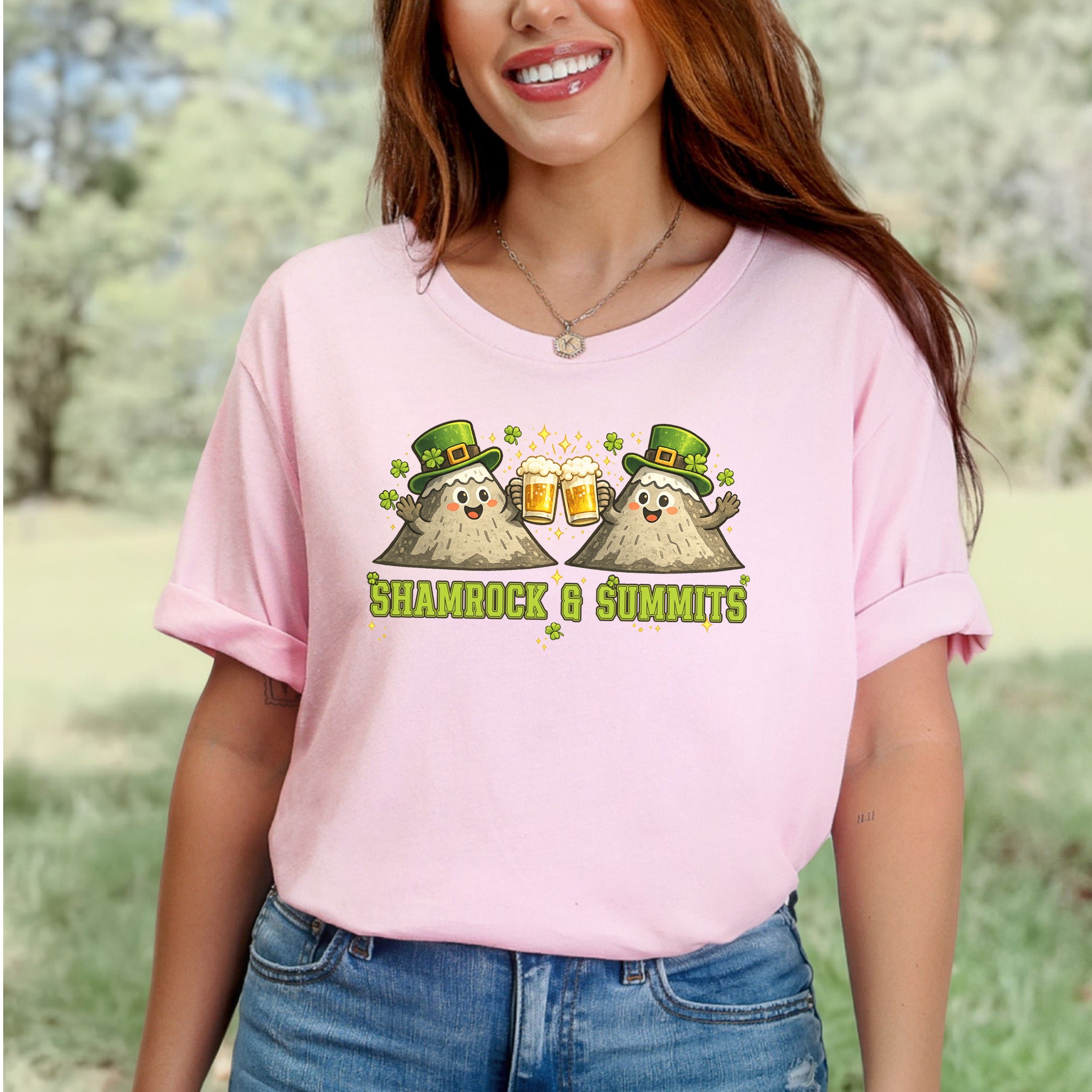Shamrock & Summits T-Shirt – Funny St. Patrick’s Day Mountain Beer Tee