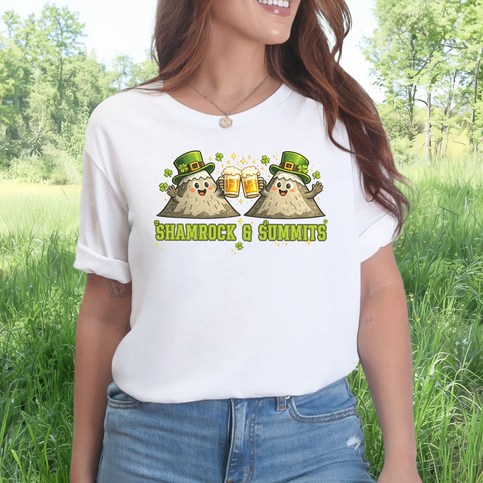 Shamrock & Summits T-Shirt – Funny St. Patrick’s Day Mountain Beer Tee