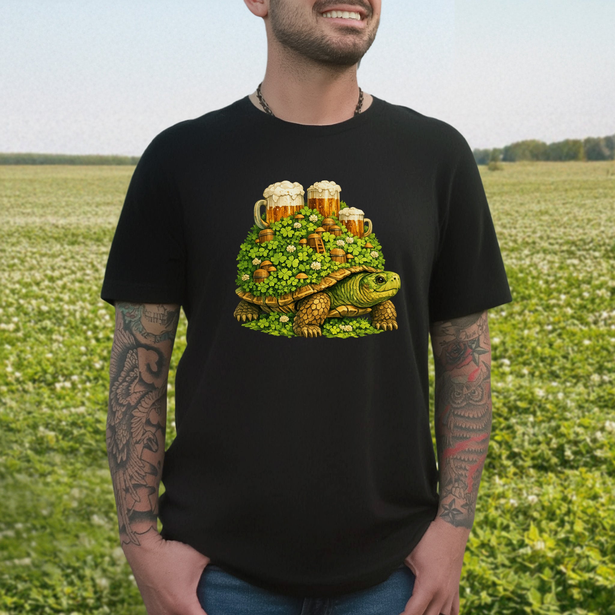Lucky Turtle T-Shirt – St. Patrick’s Day Beer Garden Shell Tee