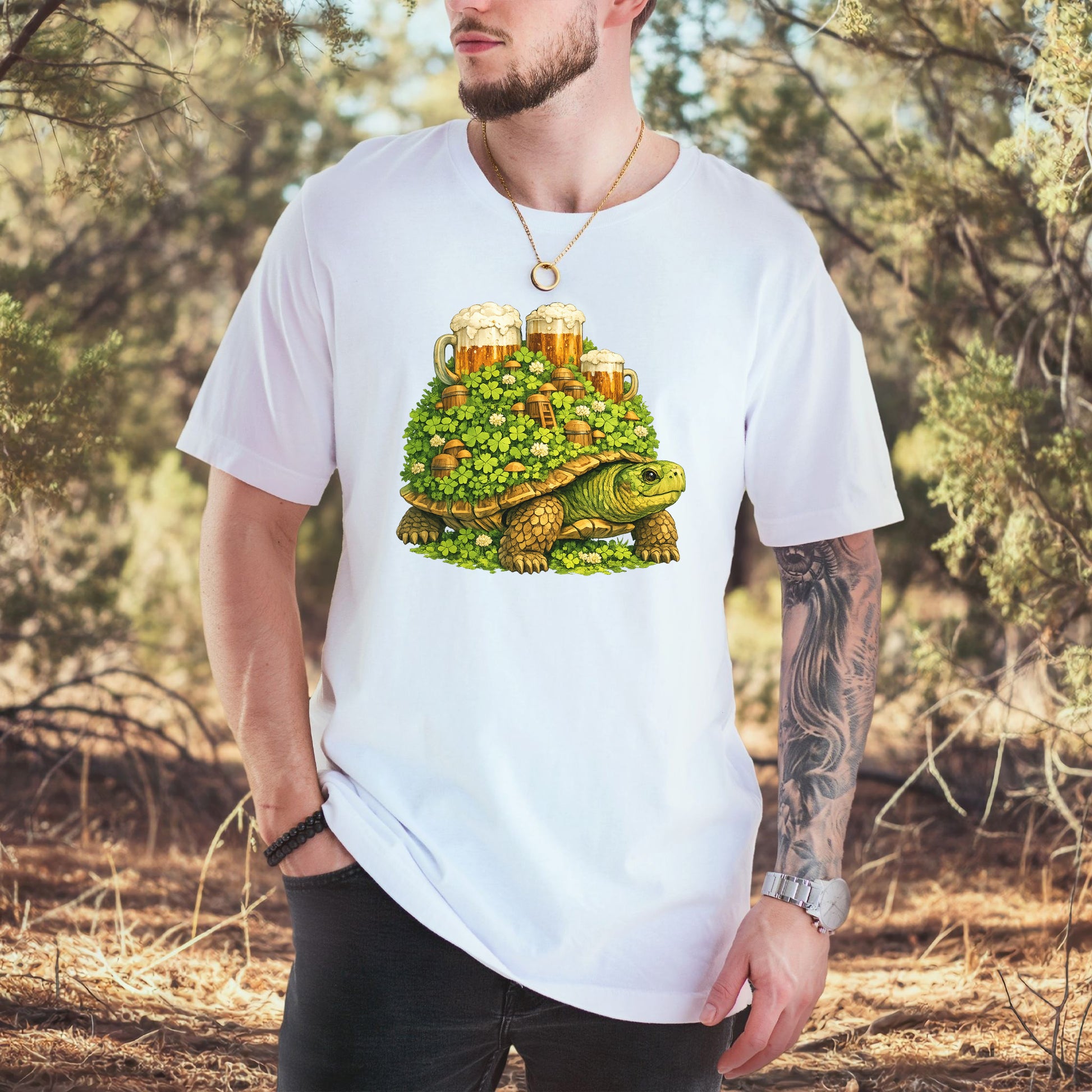 Lucky Turtle T-Shirt – St. Patrick’s Day Beer Garden Shell Tee