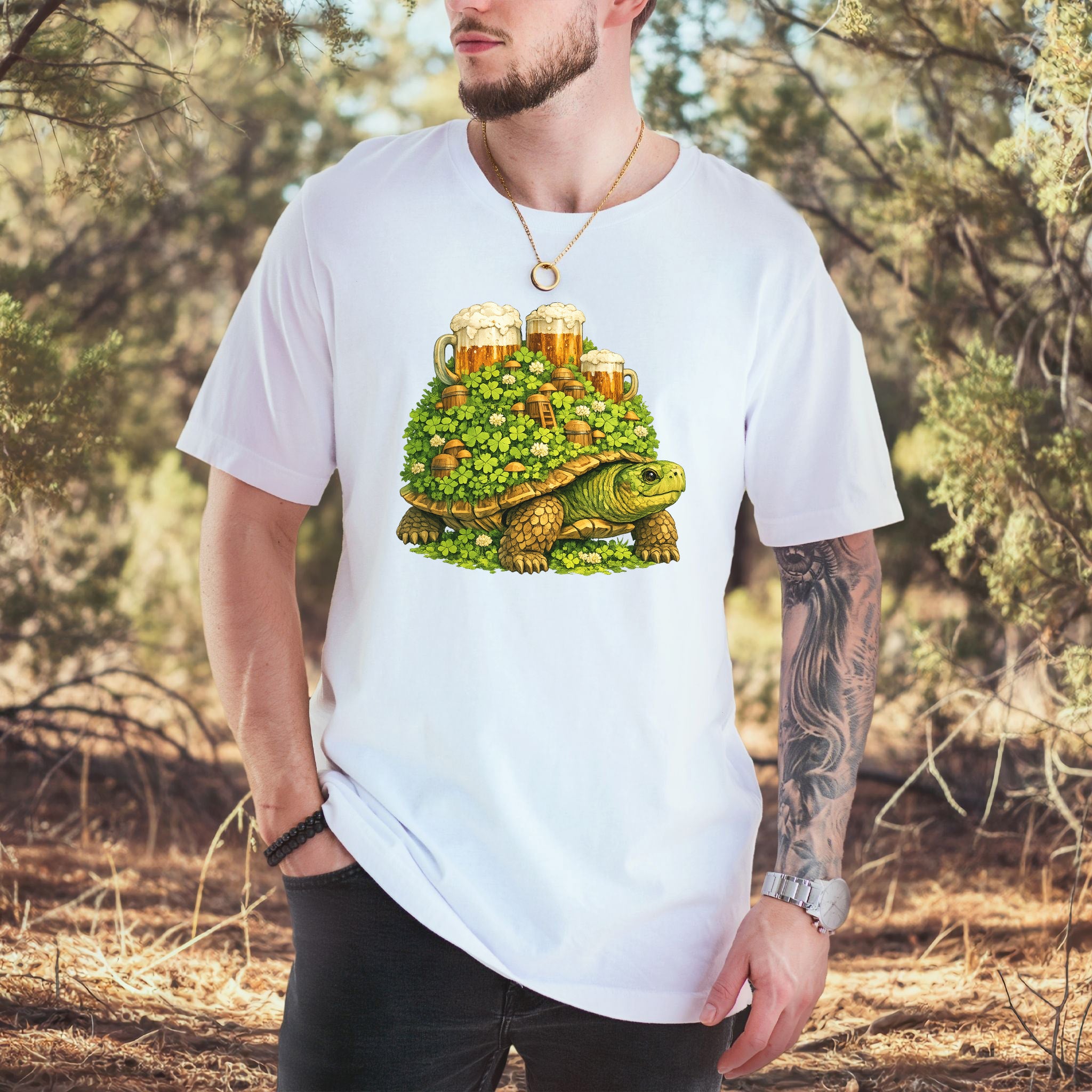 Lucky Turtle T-Shirt – St. Patrick’s Day Beer Garden Shell Tee