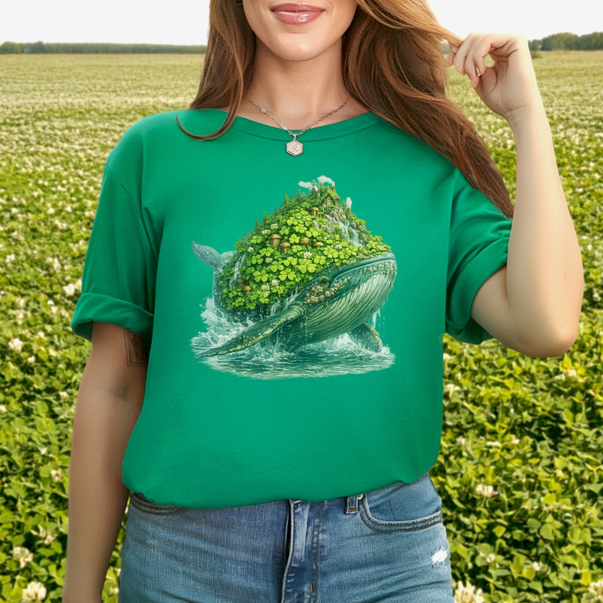 Lucky Whale T-Shirt – Clover Island Whale Tee for St. Patrick’s Day