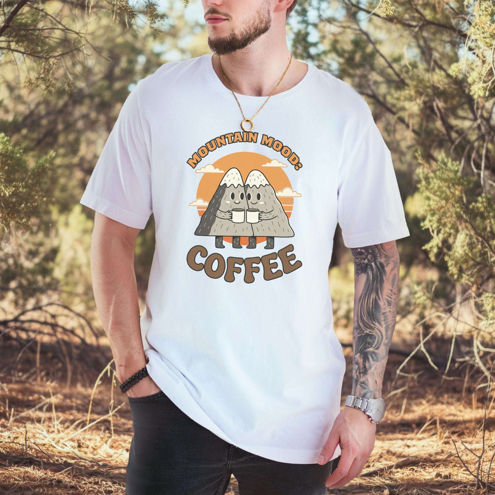 Mountain Mood Coffee Retro Hiking T-Shirt