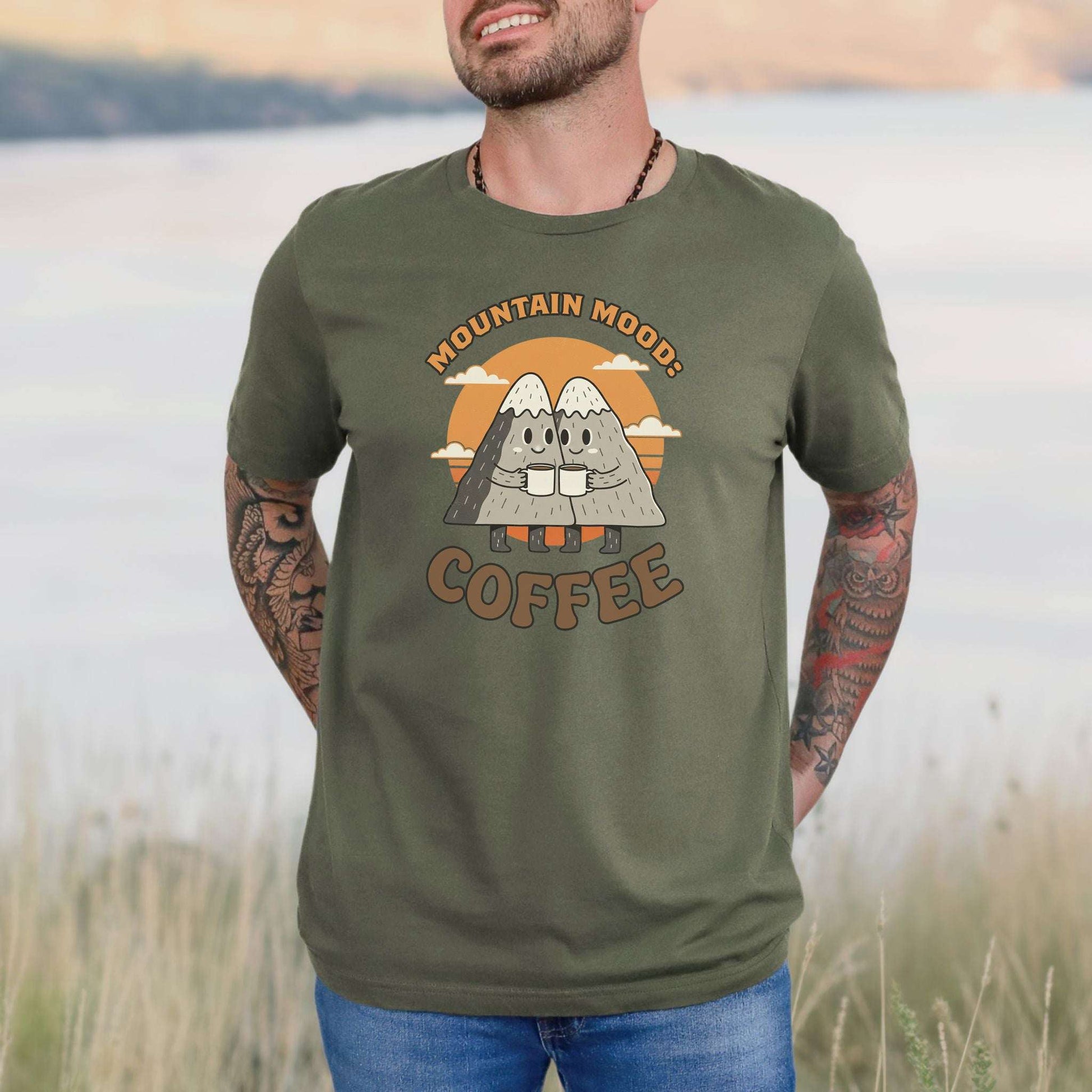 Mountain Mood Coffee Retro Hiking T-Shirt