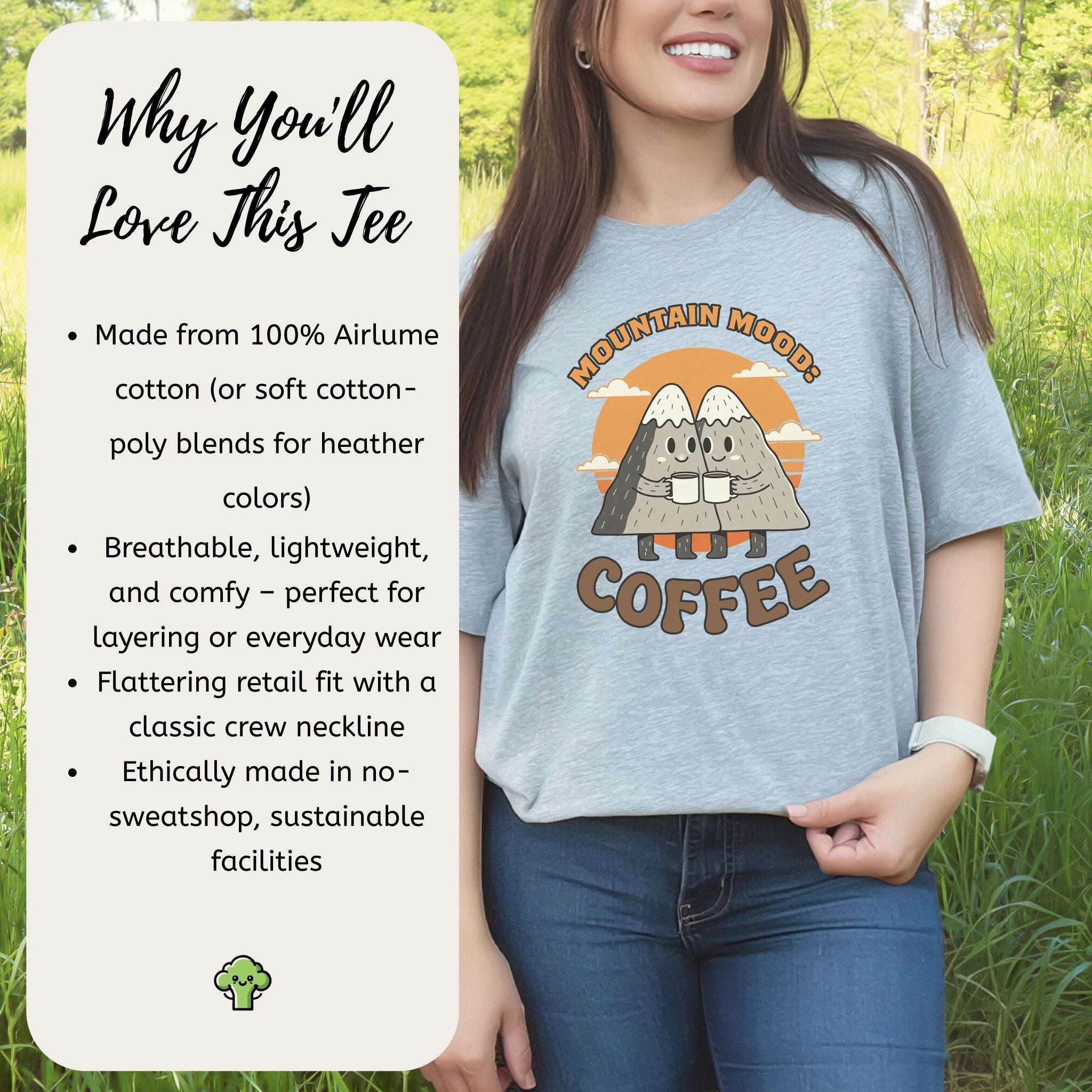 Mountain Mood Coffee Retro Hiking T-Shirt