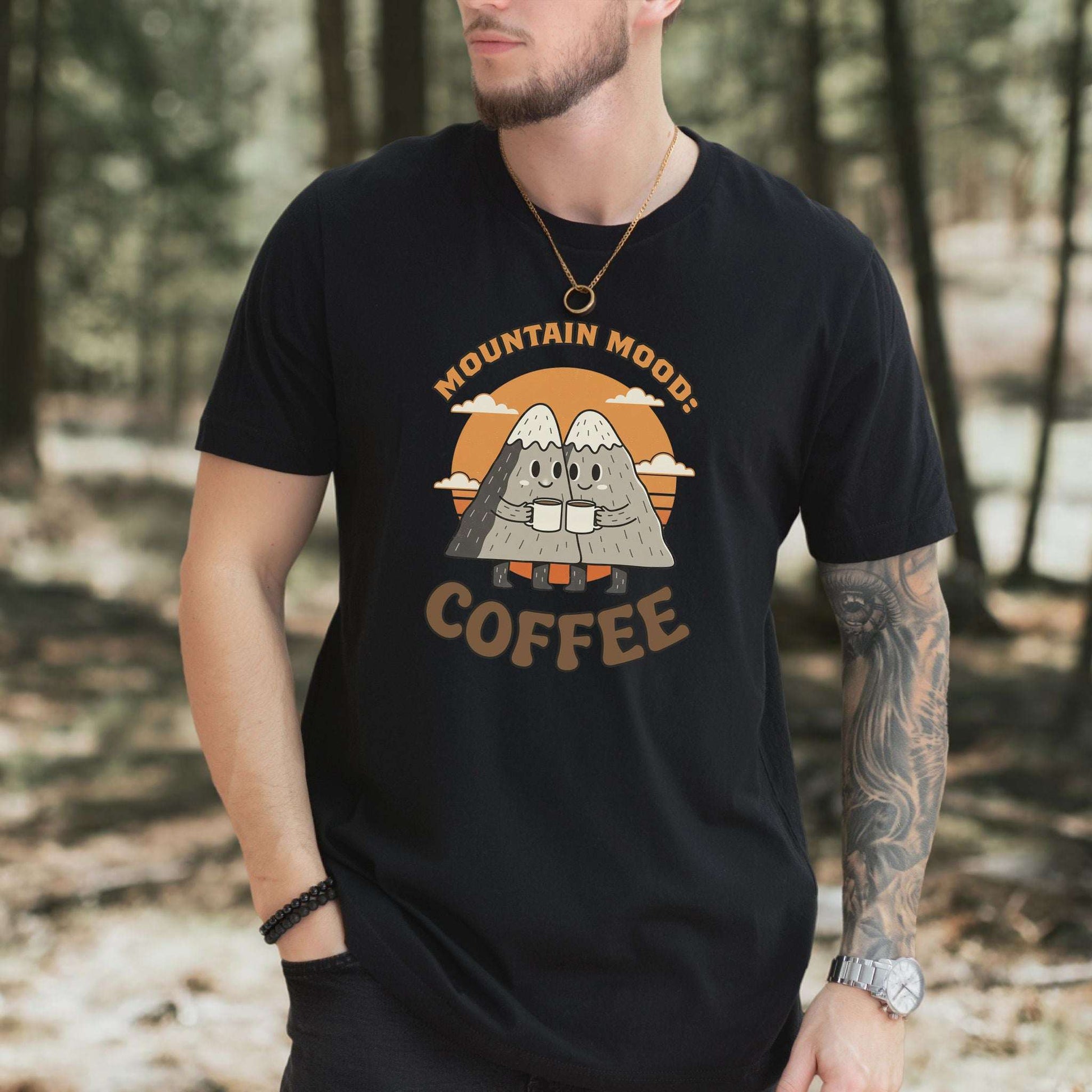 Mountain Mood Coffee Retro Hiking T-Shirt